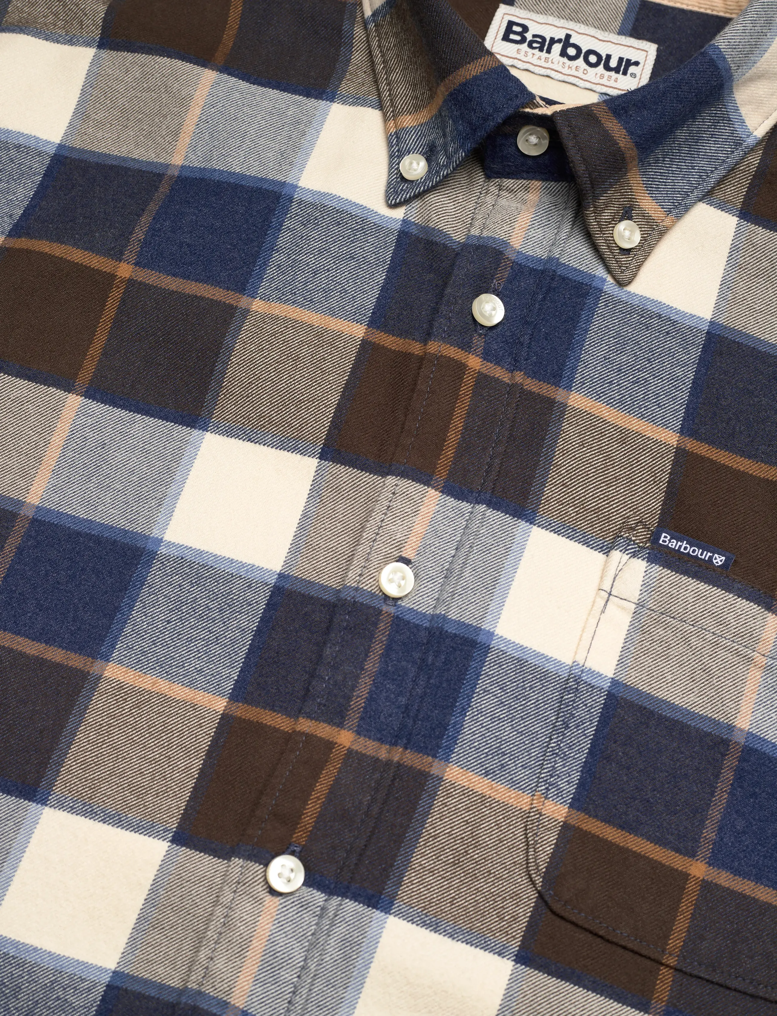 Barbour - Barbour Valley Tailored Checked Shirt - flanellskjortor - beige - 3