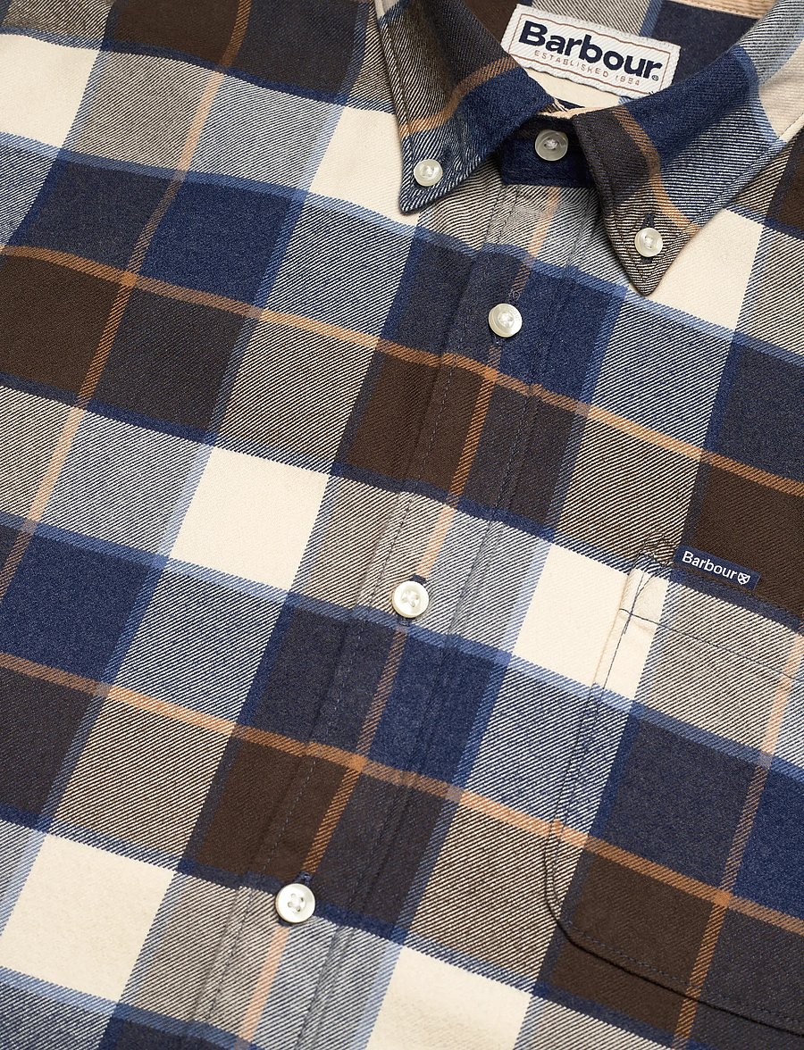 Barbour - Barbour Valley Tailored Checked Shirt - flanellskjortor - beige - 3