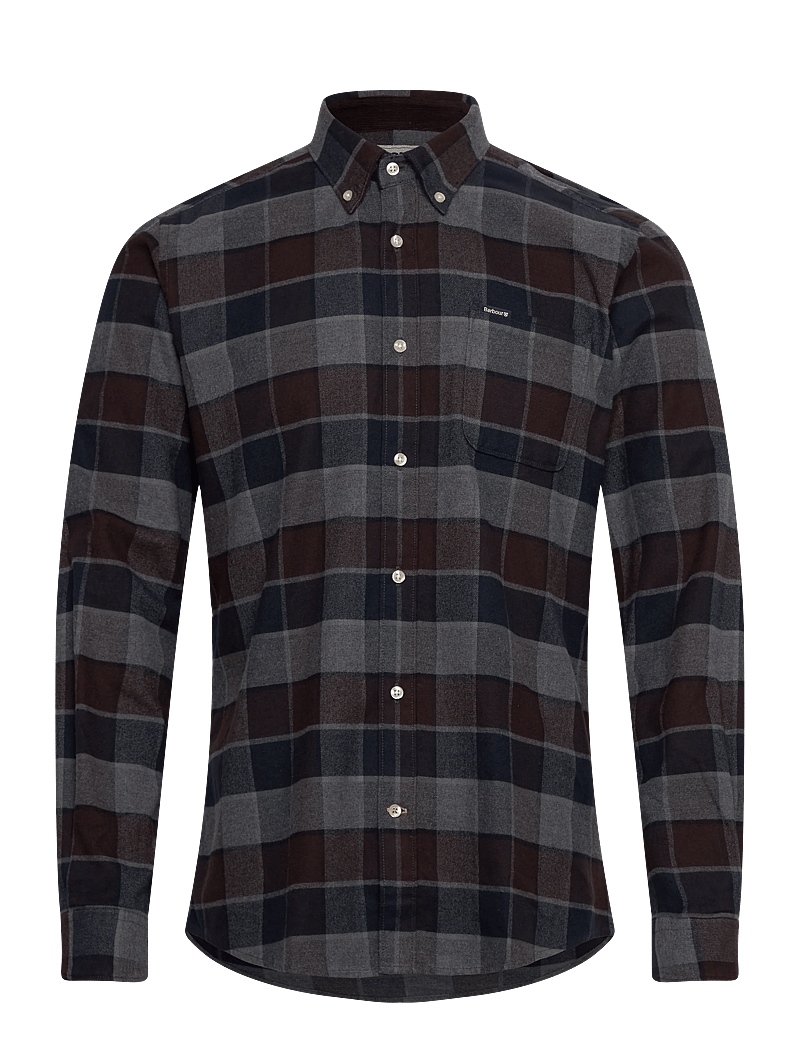 Barbour - Barbour Valley Tailored Checked Shirt - tavalised t-särgid - brown - 0