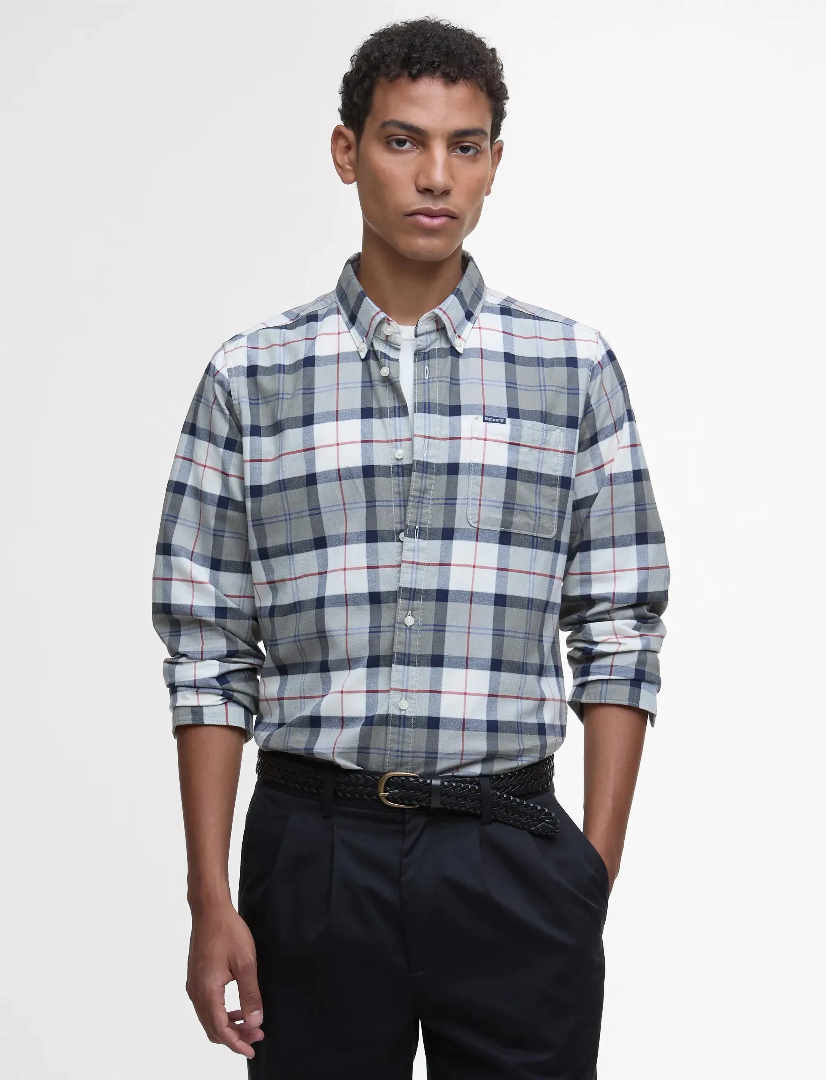 Barbour Barbour Lewis Shirt, XXL, Grey, Shirts > Checkered Shirt, Herre