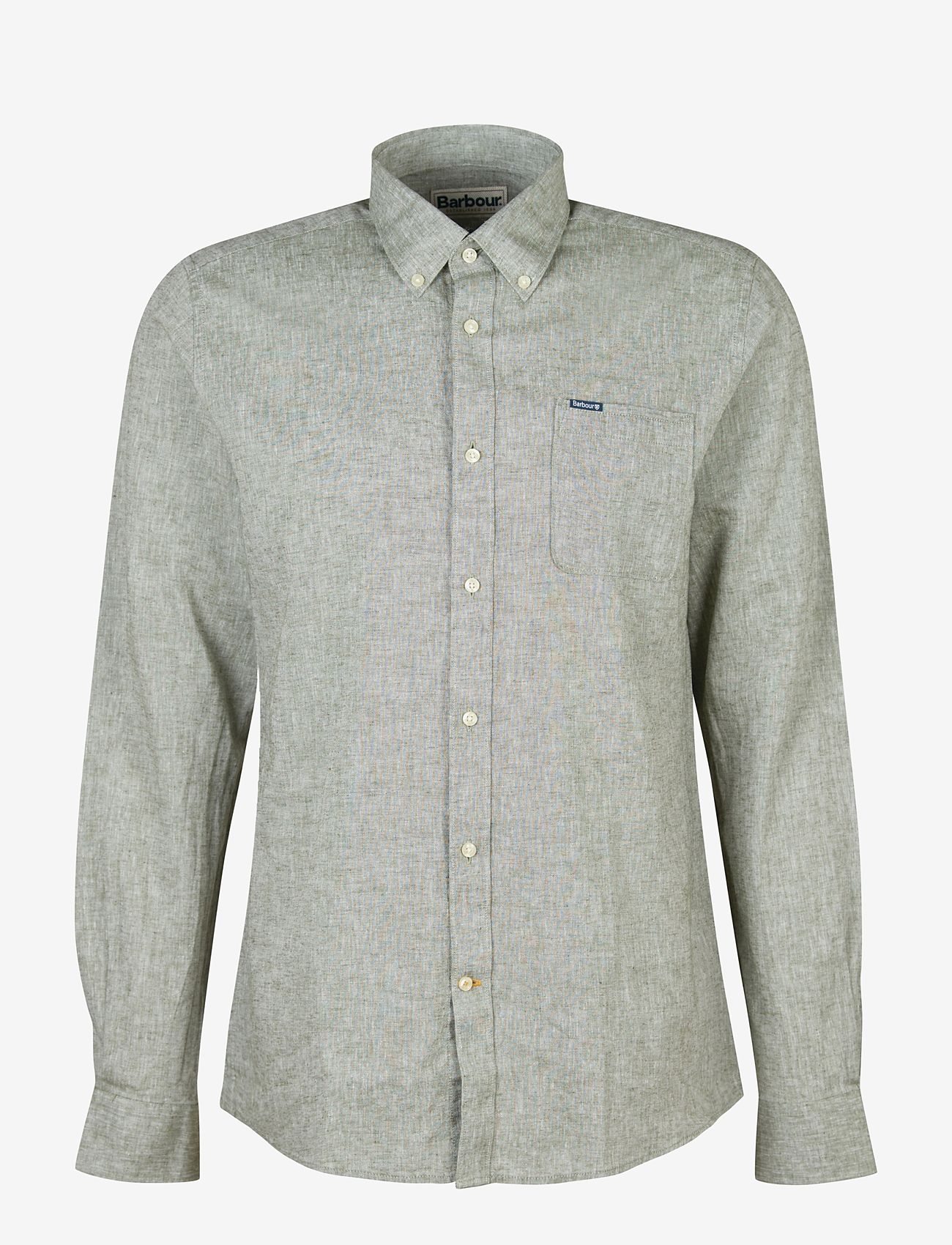 Barbour - Barbour Nelson TF Shir - linasest riidest särgid - bleached olive - 1
