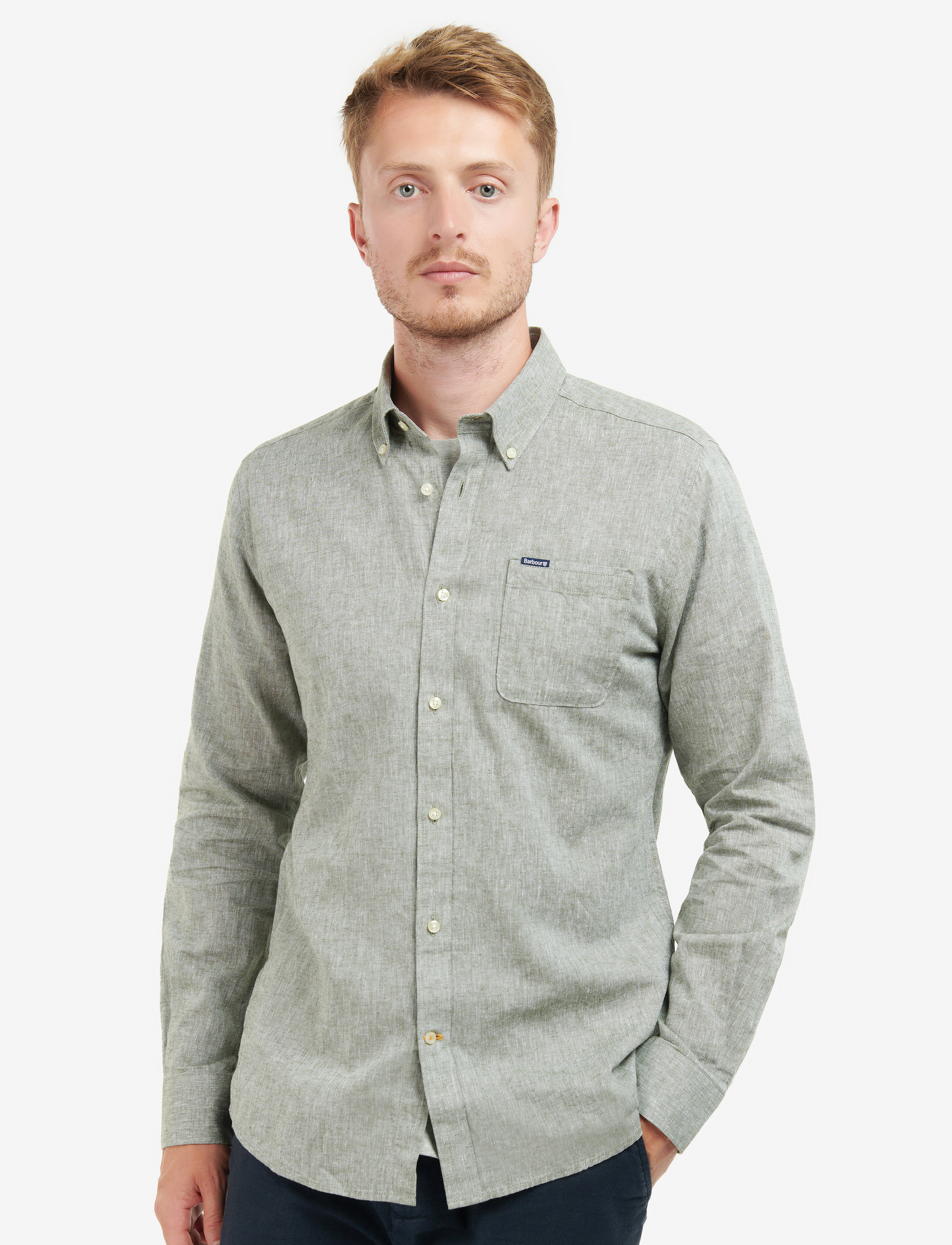 Barbour Barbour Nelson TF Shir - Bekijk alles - BLEACHED OLIVE / khaki/green