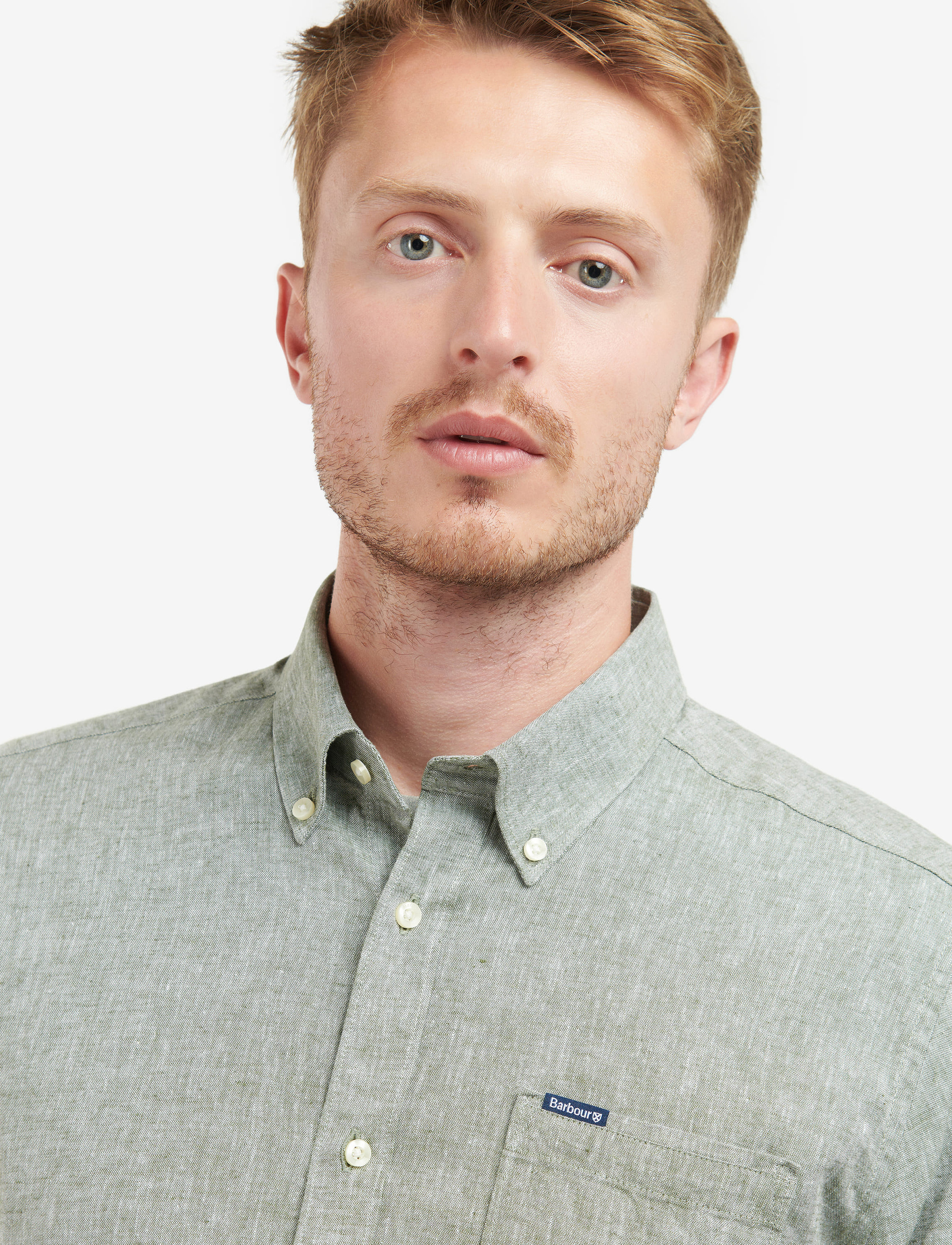 Barbour - Barbour Nelson TF Shir - basic shirts - bleached olive - 5