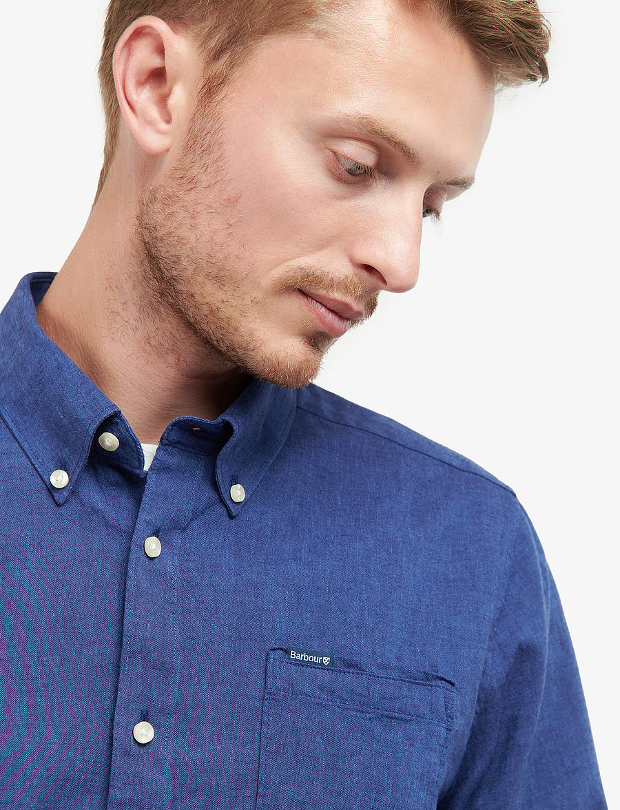 Barbour - Barbour Nelson TF Shir - linasest riidest särgid - indigo - 4