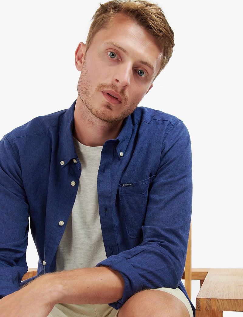 Barbour - Barbour Nelson TF Shir - linasest riidest särgid - indigo - 5