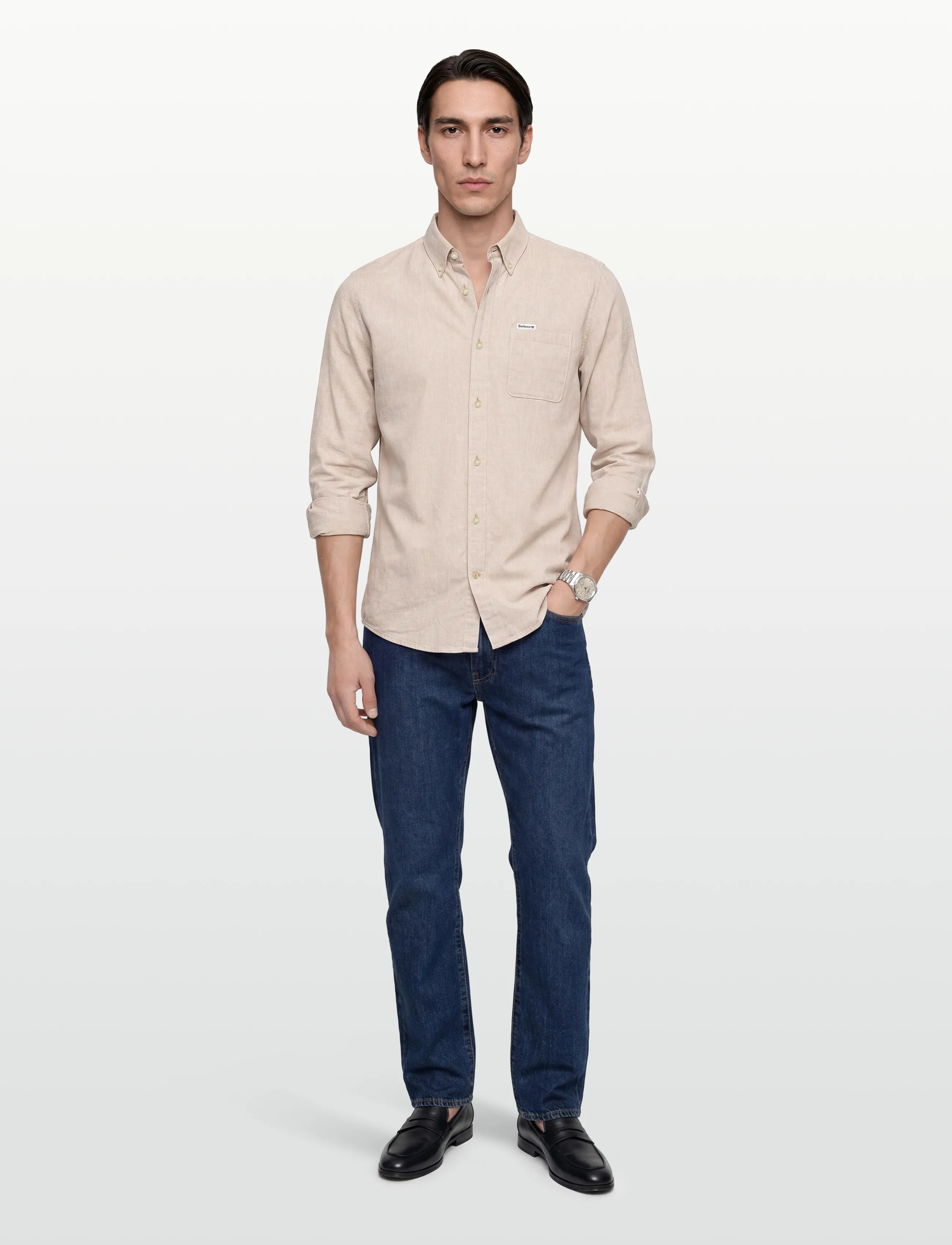Barbour Barbour Nelson Tf Shir, 3XL, Beige, Skjorter > Afslappet, Herre