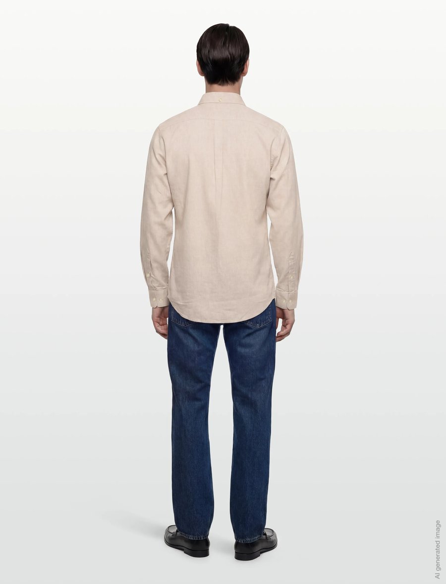 Barbour - Barbour Nelson TF Shir - linasest riidest särgid - stone - 4