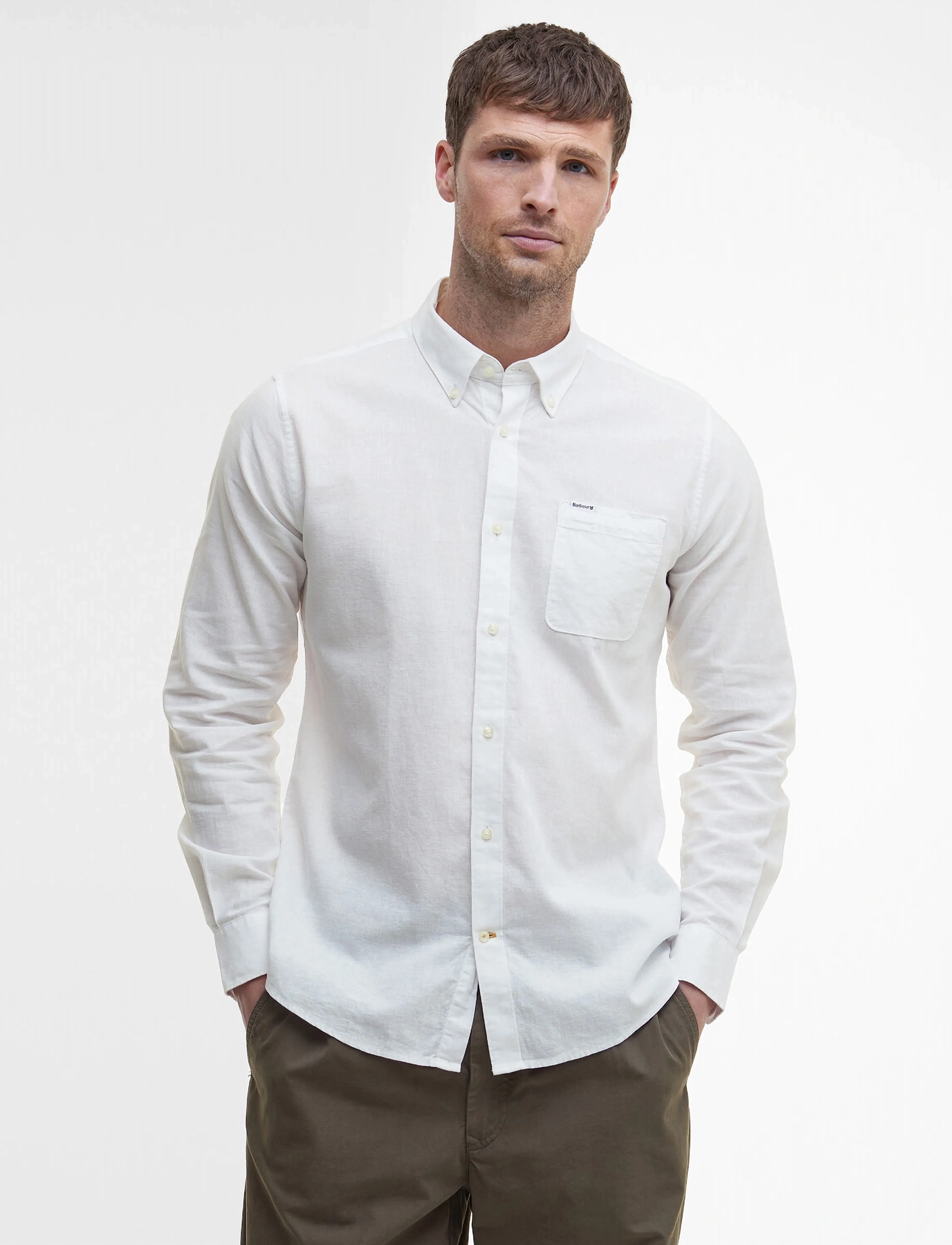 Barbour Barbour Nelson TF Shir - Apģērbi - WHITE / white