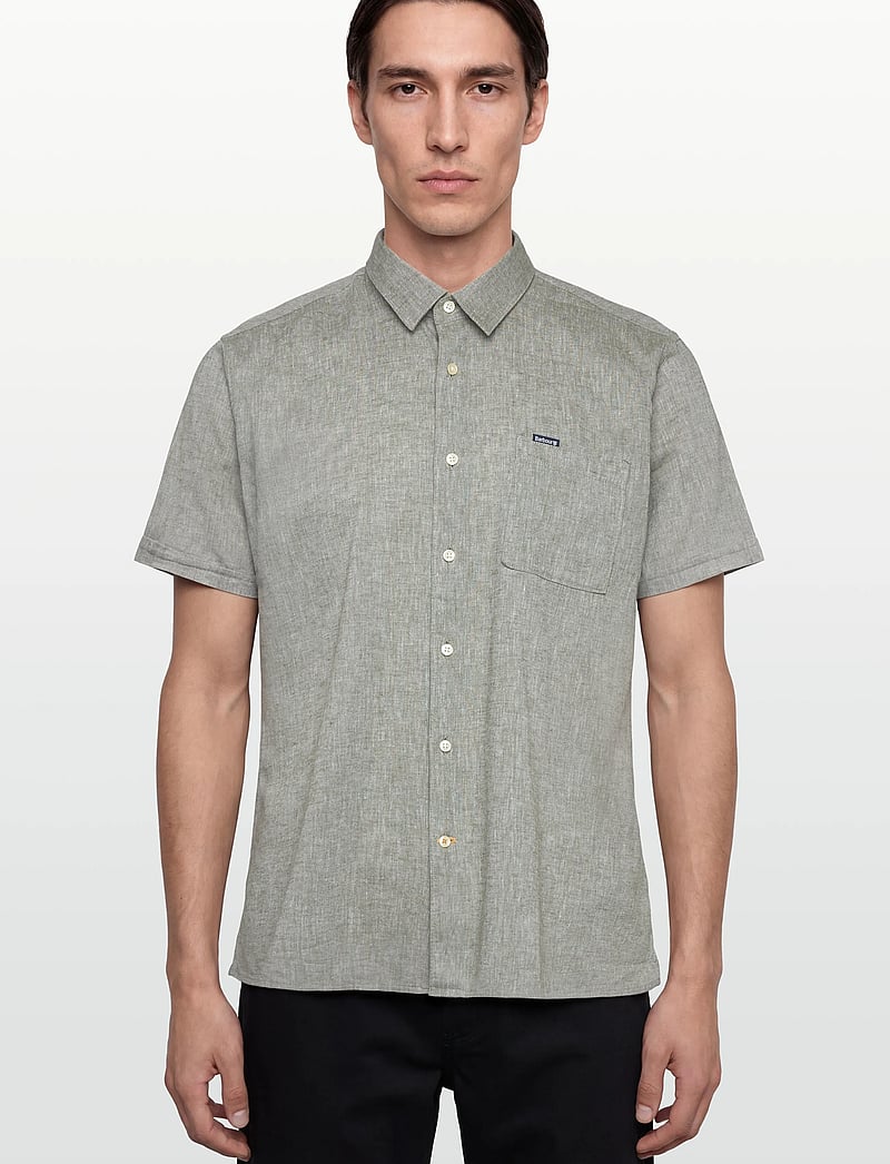 Barbour - Barbour Nelson SS Shir - podstawowe koszulki - bleached olive - 3