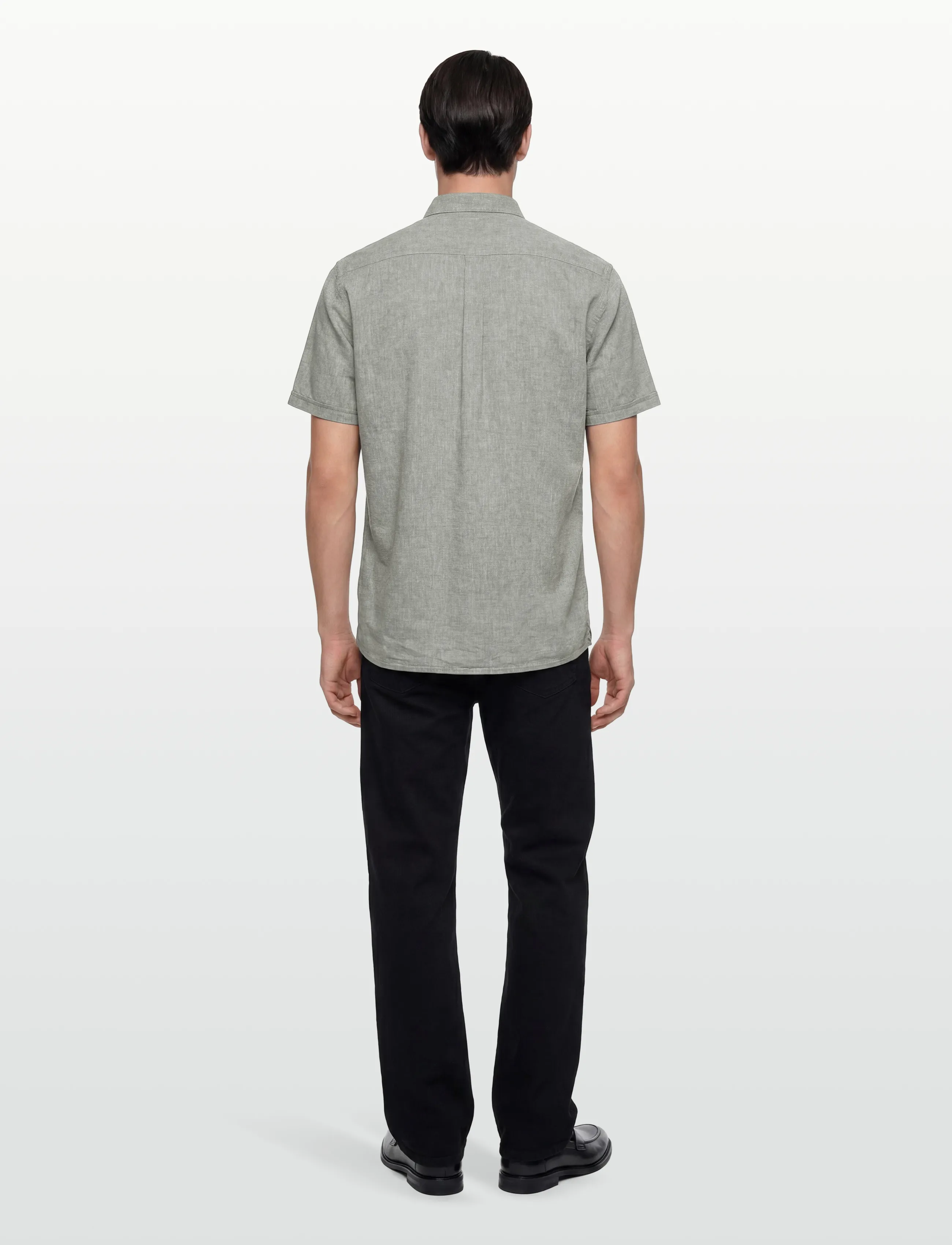 Barbour - Barbour Nelson SS Shir - linasest riidest särgid - bleached olive - 4