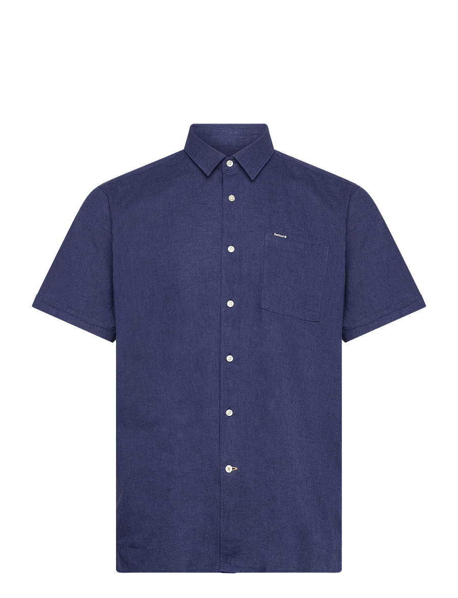Barbour - Barbour Nelson SS Shir - linen shirts - indigo - 1