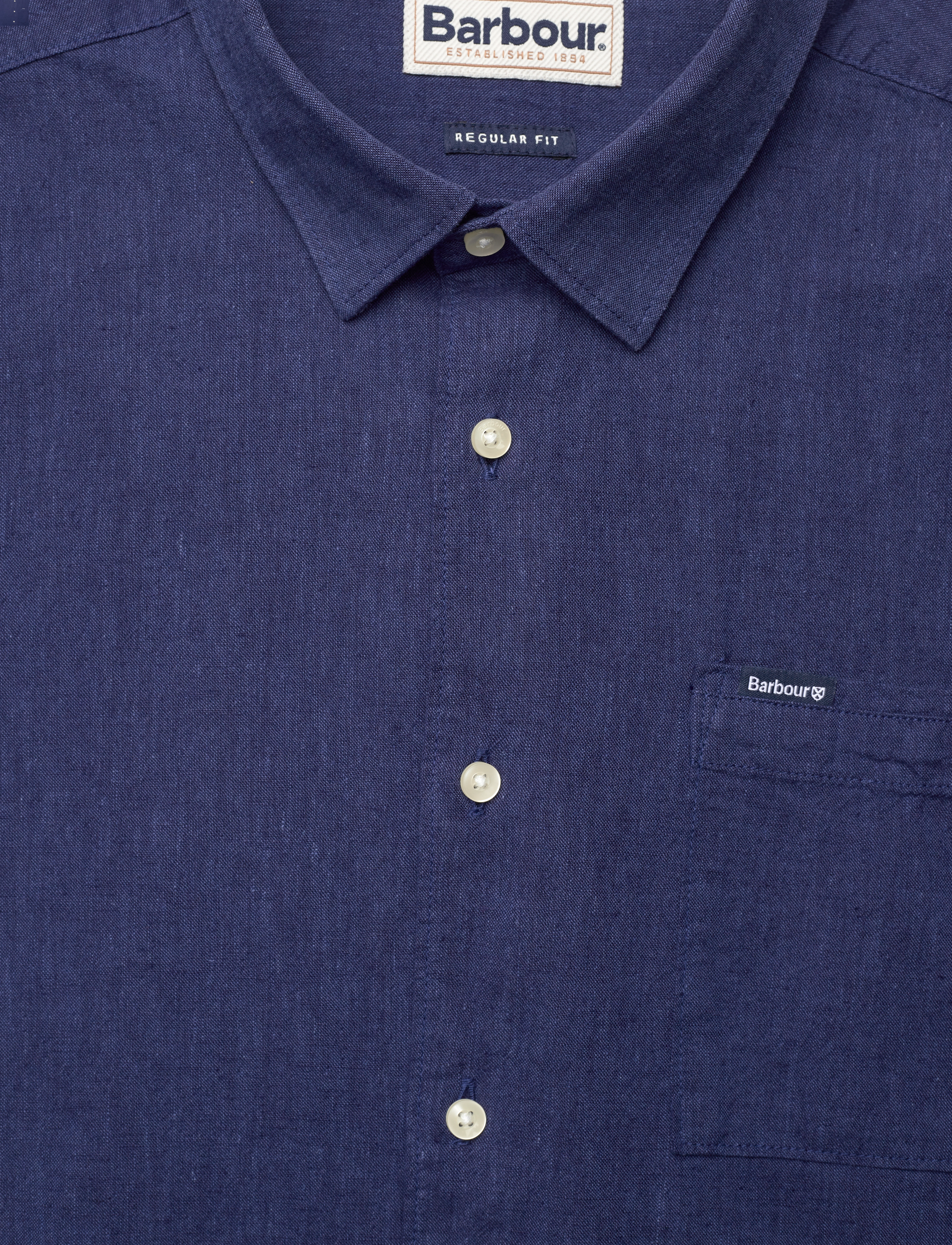 Barbour - Barbour Nelson SS Shir - linen shirts - indigo - 5