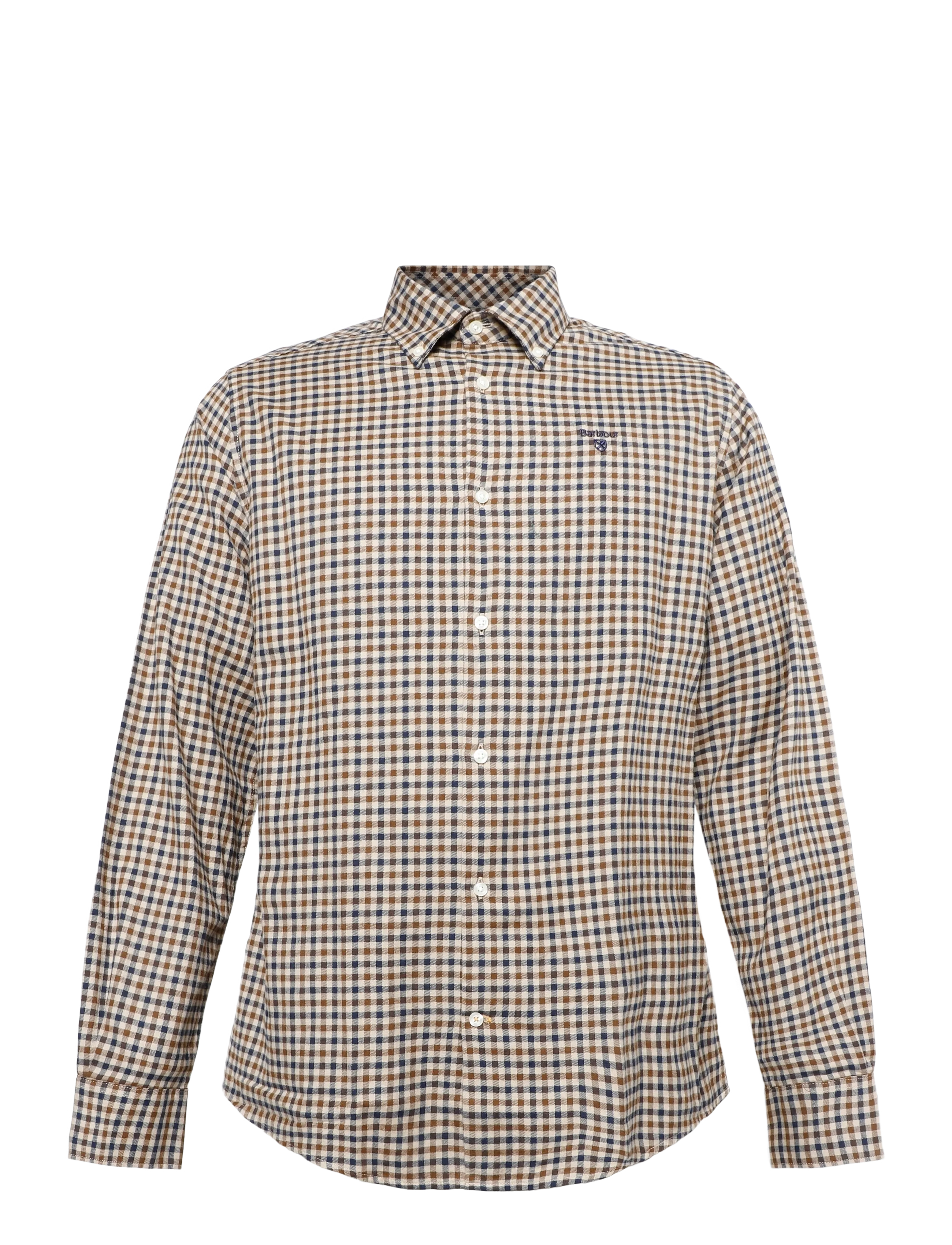 Barbour - Barbour Finkle Tailored Gingham Shirt - rutiga skjortor - dark sand - 1