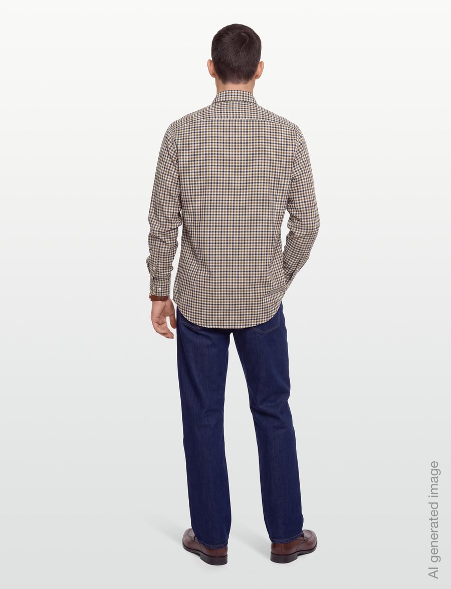Barbour - Barbour Finkle Tailored Gingham Shirt - rutiga skjortor - dark sand - 4