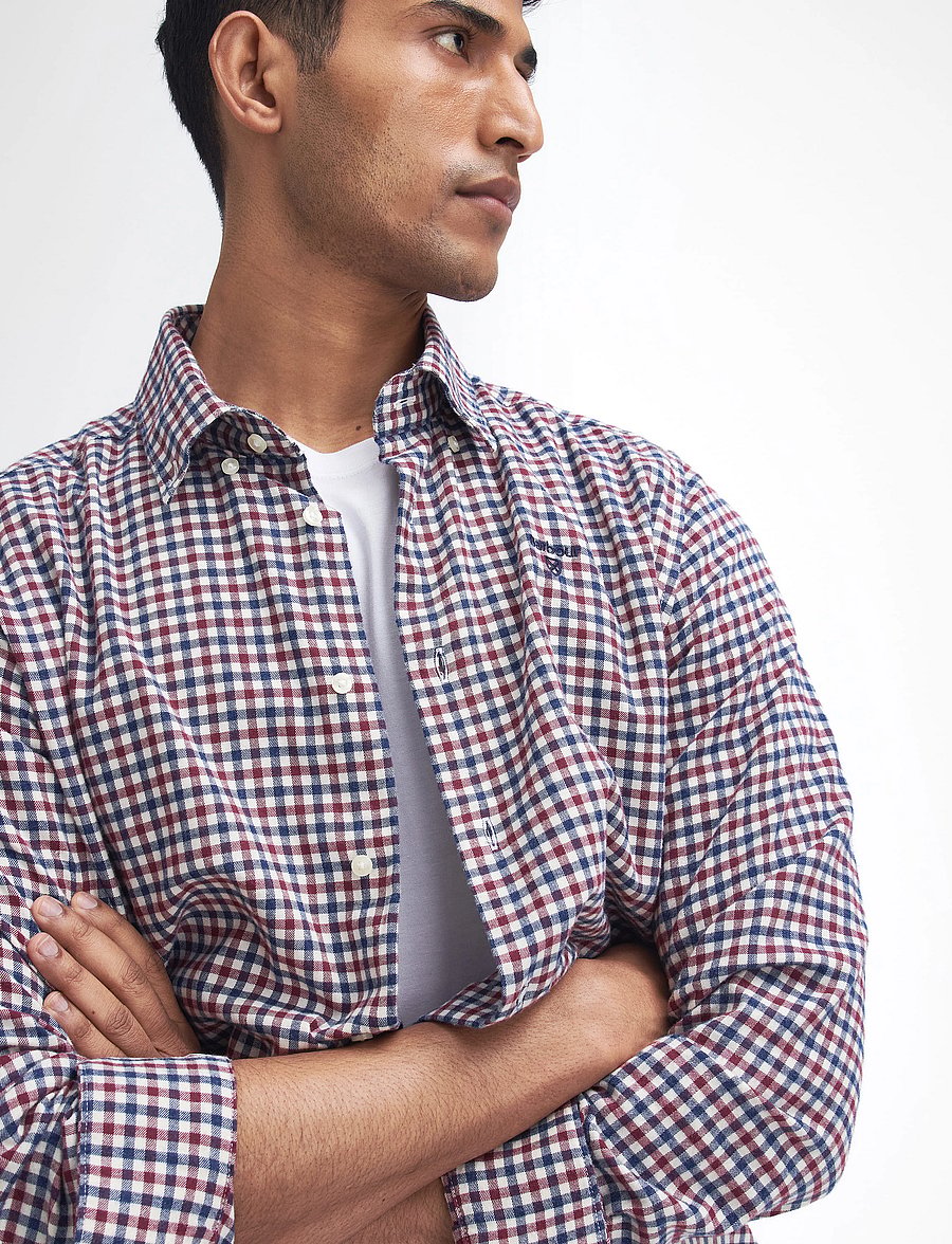 Barbour - Barbour Finkle Tailored Gingham Shirt - merlot - 4