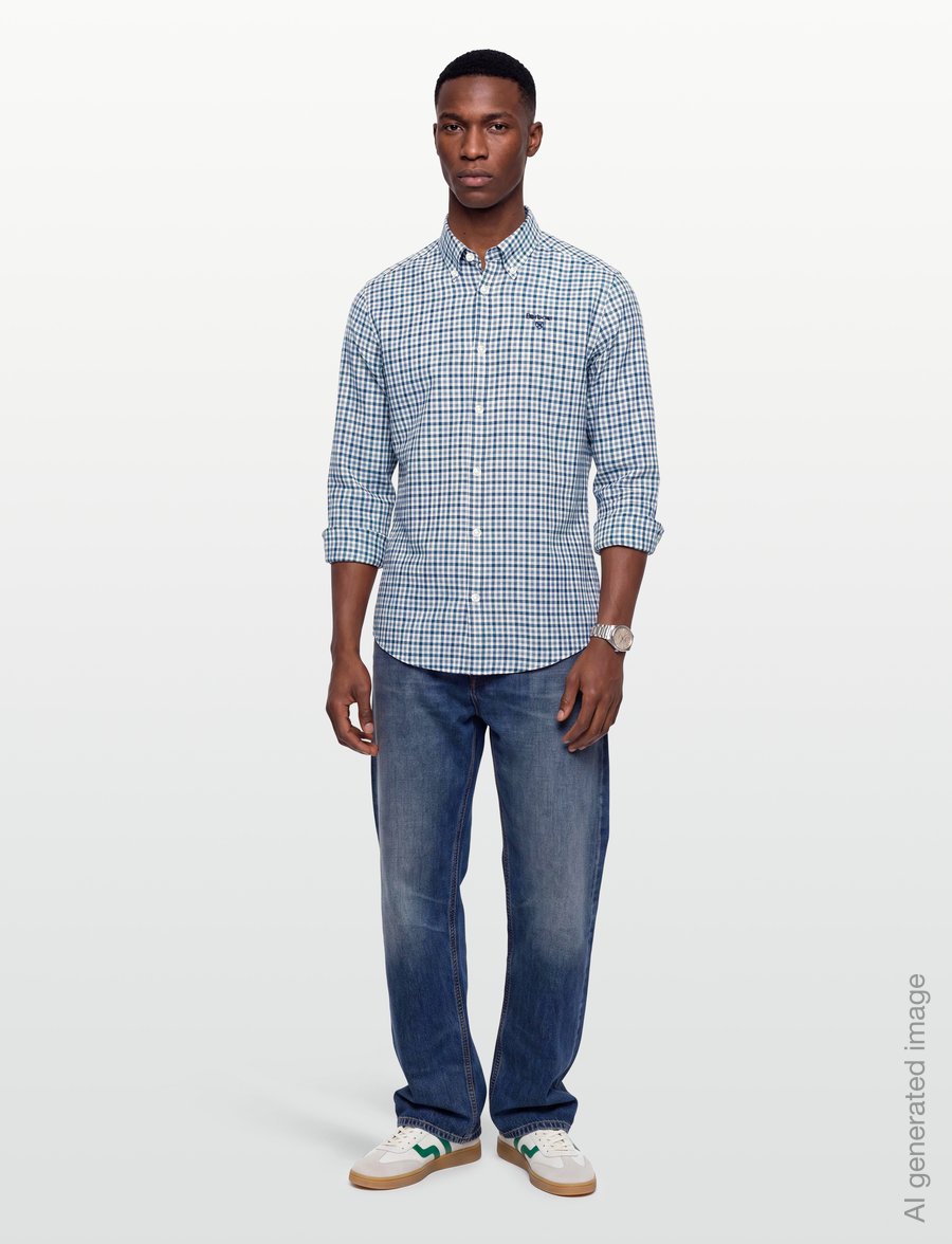 Barbour - Barbour Finkle Tailored Gingham Shirt - ternede skjorter - navy - 0