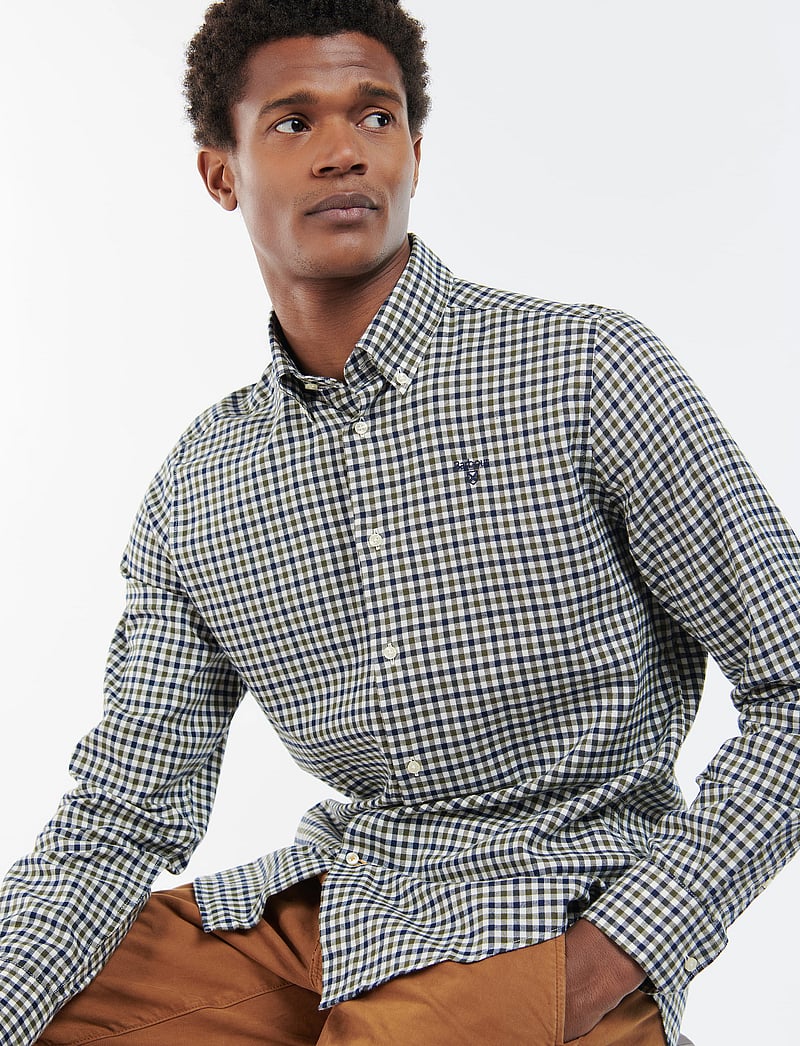 Barbour - Barbour Finkle Tailored Gingham Shirt - tavalised t-särgid - olive - 0