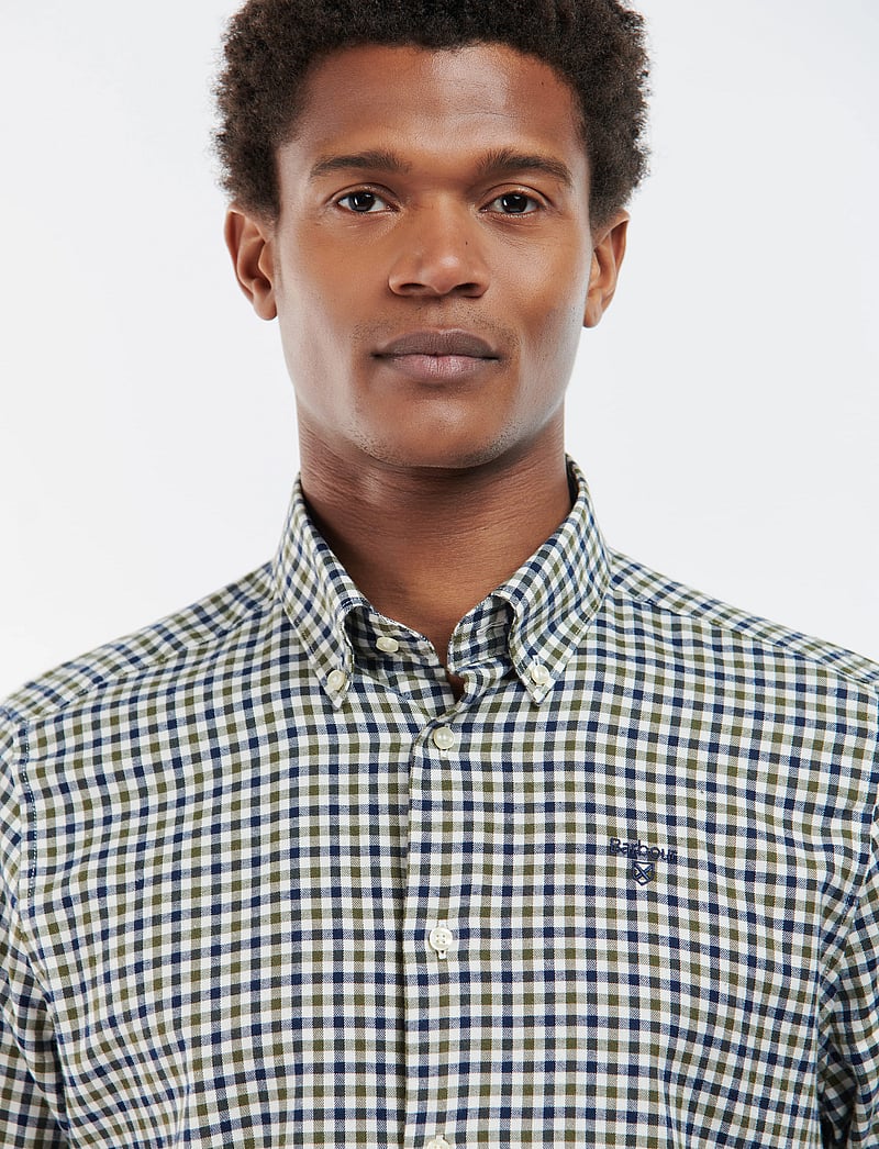 Barbour - Barbour Finkle Tailored Gingham Shirt - tavalised t-särgid - olive - 5