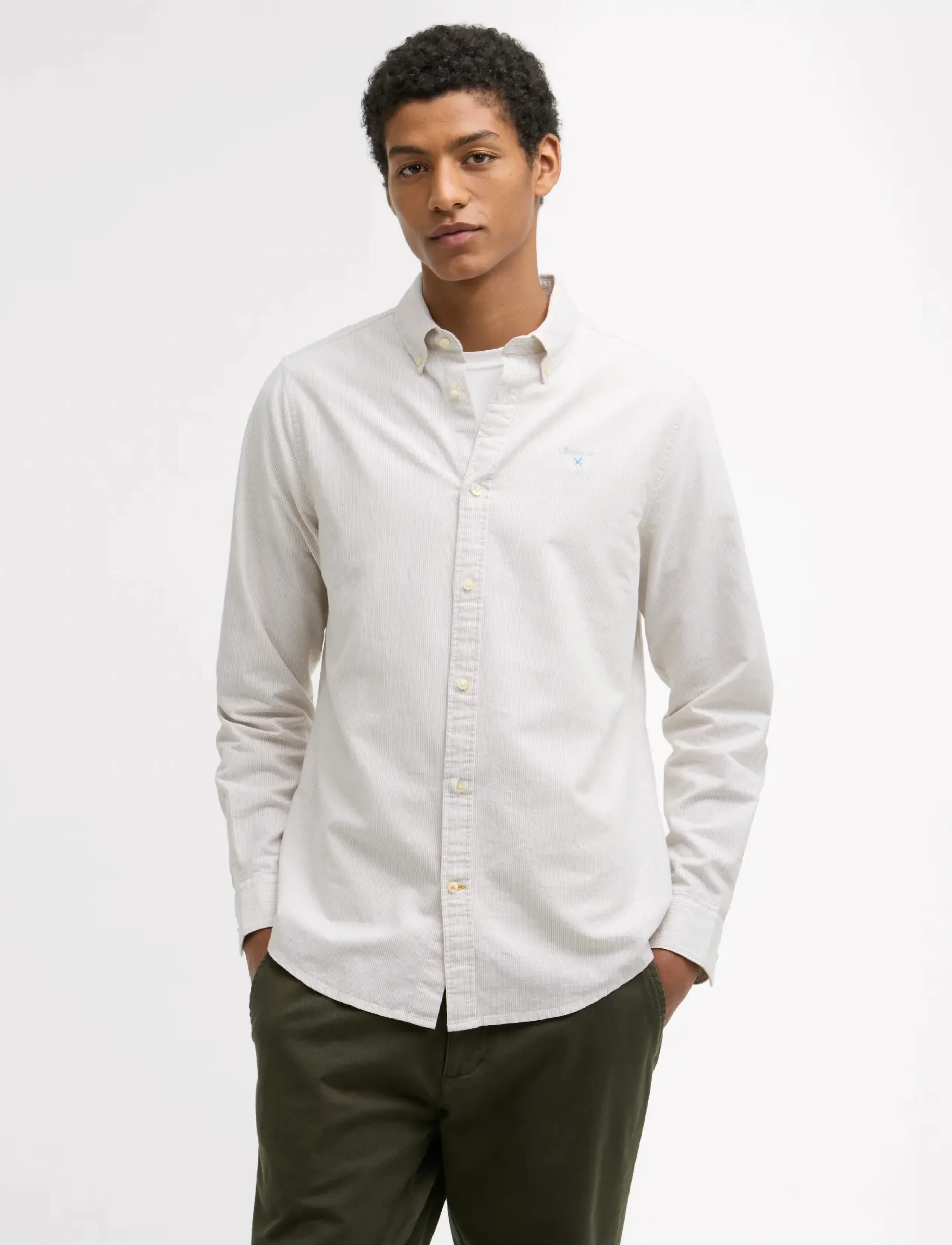 Barbour Barbour Stripe Ox TF - Kostymskjortor - STONE / white