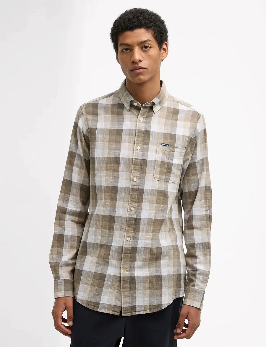 Barbour - Barbour Hillroad Shirt - tavalised t-särgid - stone - 0
