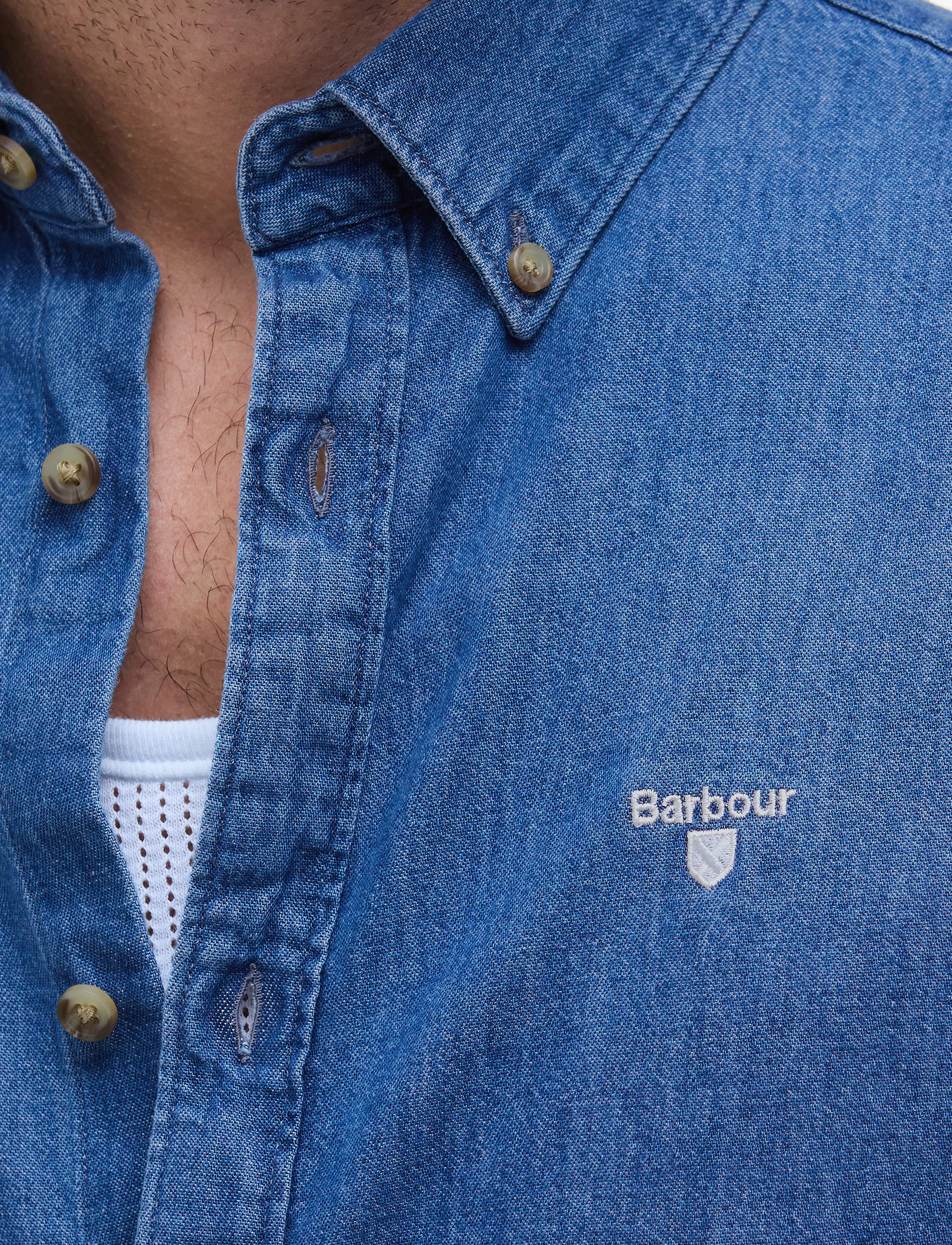 Barbour - Barbour Crest Shirt - tavalised t-särgid - chambray - 5
