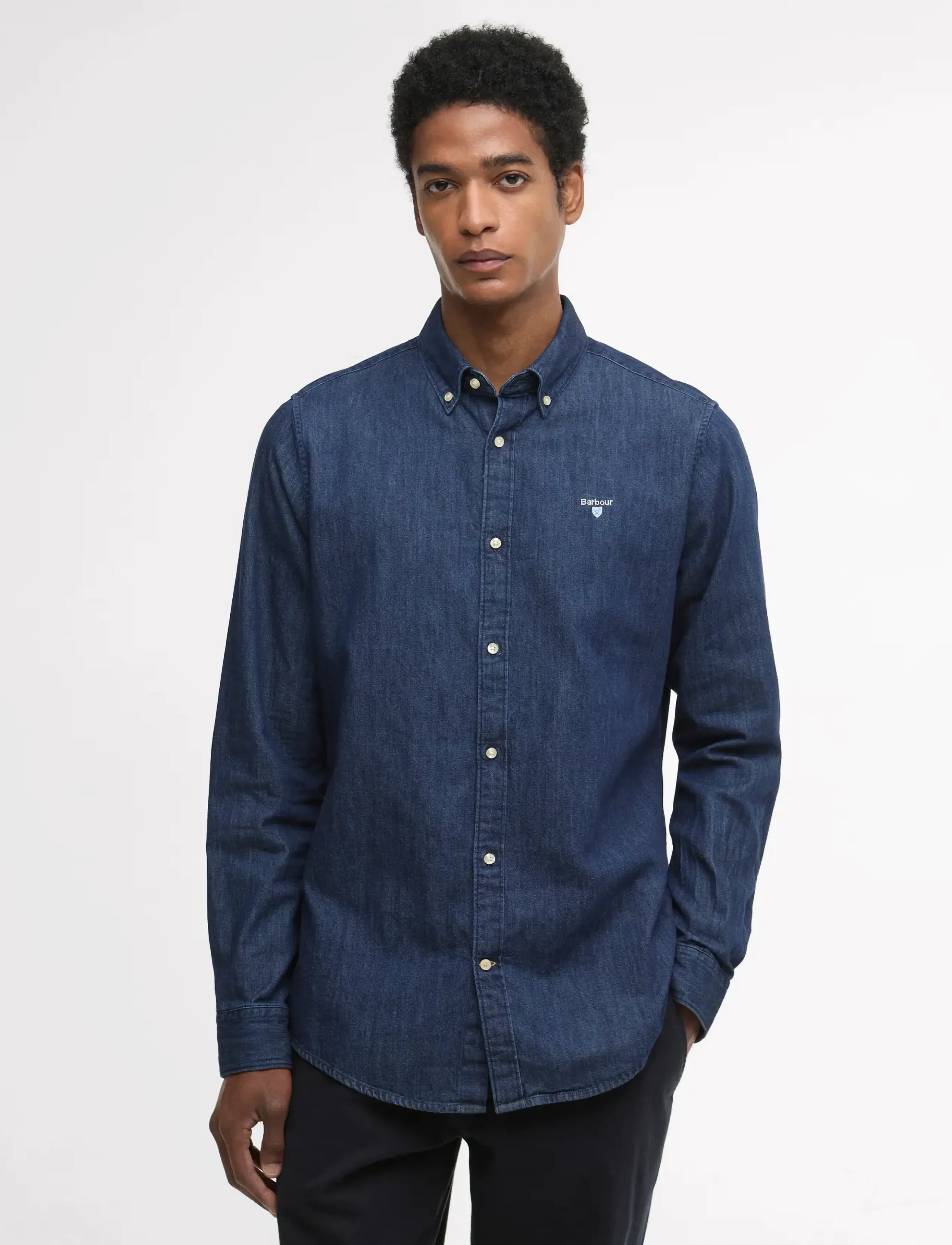Barbour Barbour Crest Shirt, S, Navy, Skjorter > Afslappet Shirts, Herre