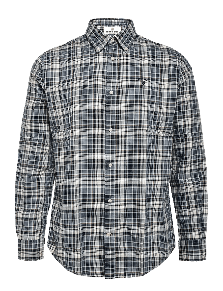 Barbour - Barbour Mosswood Tailored Fit Checked Shirt - rutiga skjortor - navy - 0