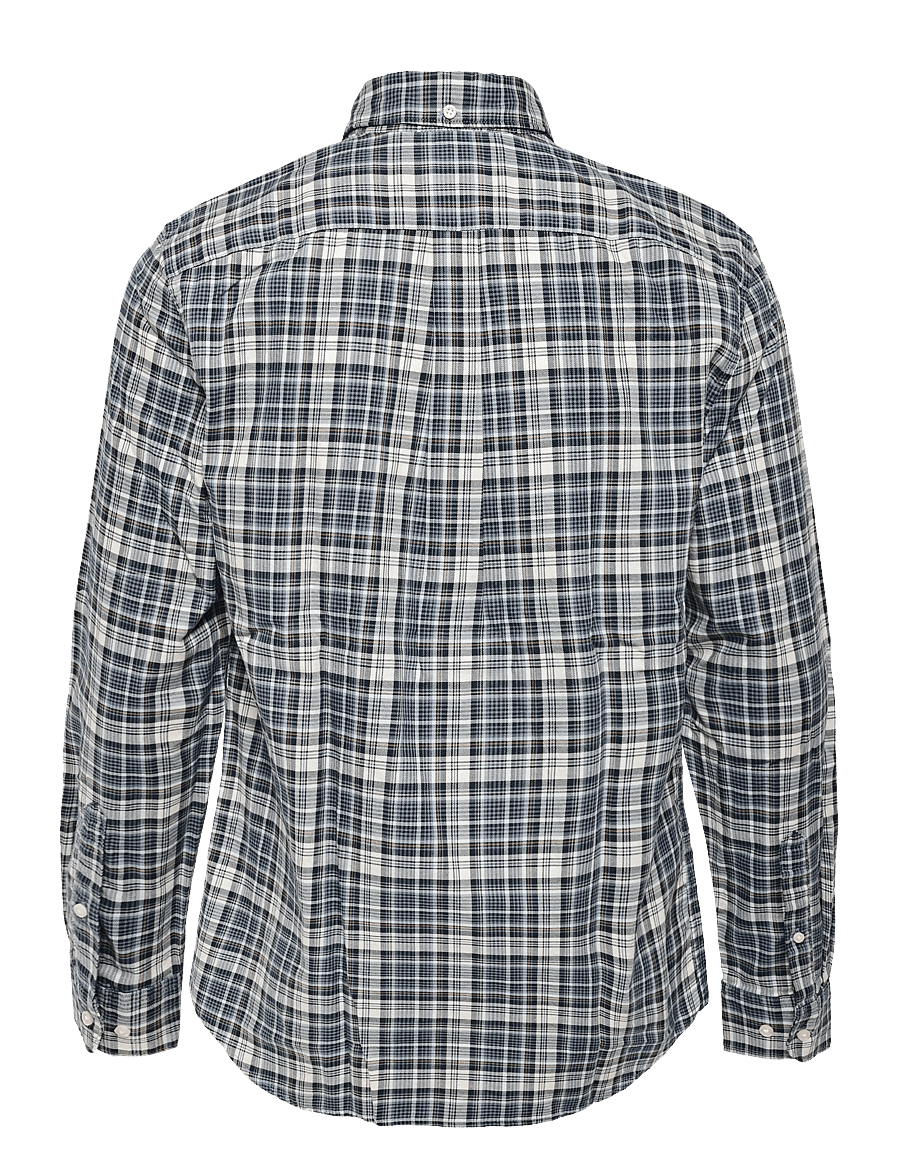 Barbour - Barbour Mosswood Tailored Fit Checked Shirt - rutiga skjortor - navy - 1