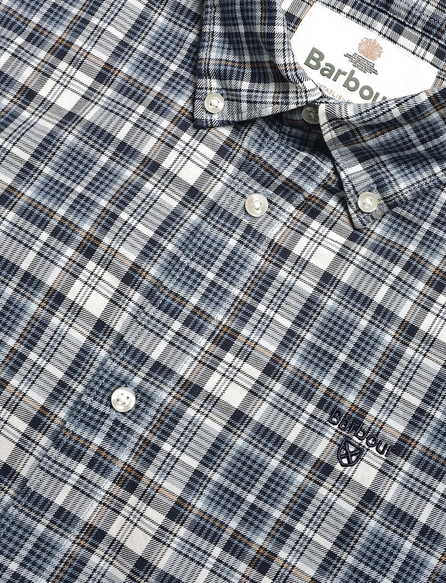Barbour - Barbour Mosswood Tailored Fit Checked Shirt - rutiga skjortor - navy - 2