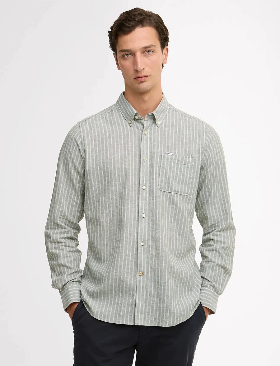 Barbour - Barbour Nelson Striped - tavalised t-särgid - bleached olive - 0