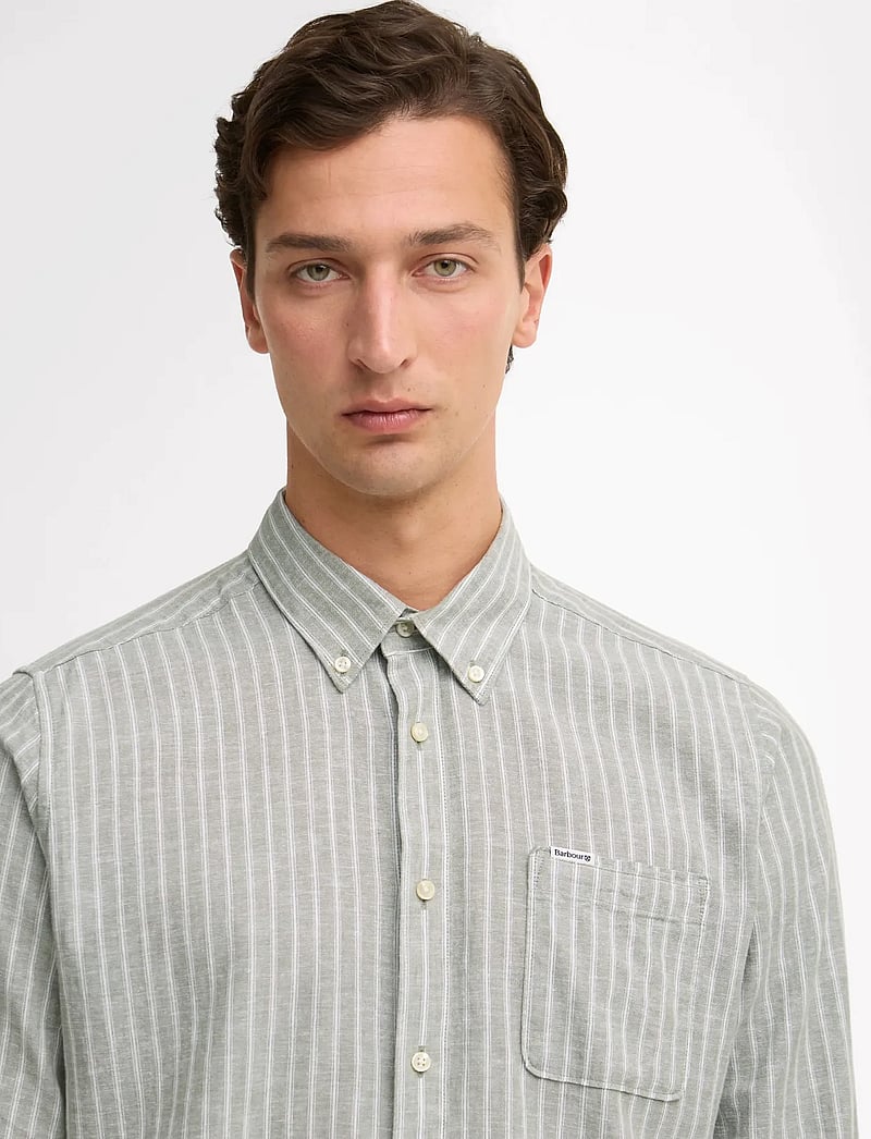 Barbour - Barbour Nelson Striped - basic skjorter - bleached olive - 3