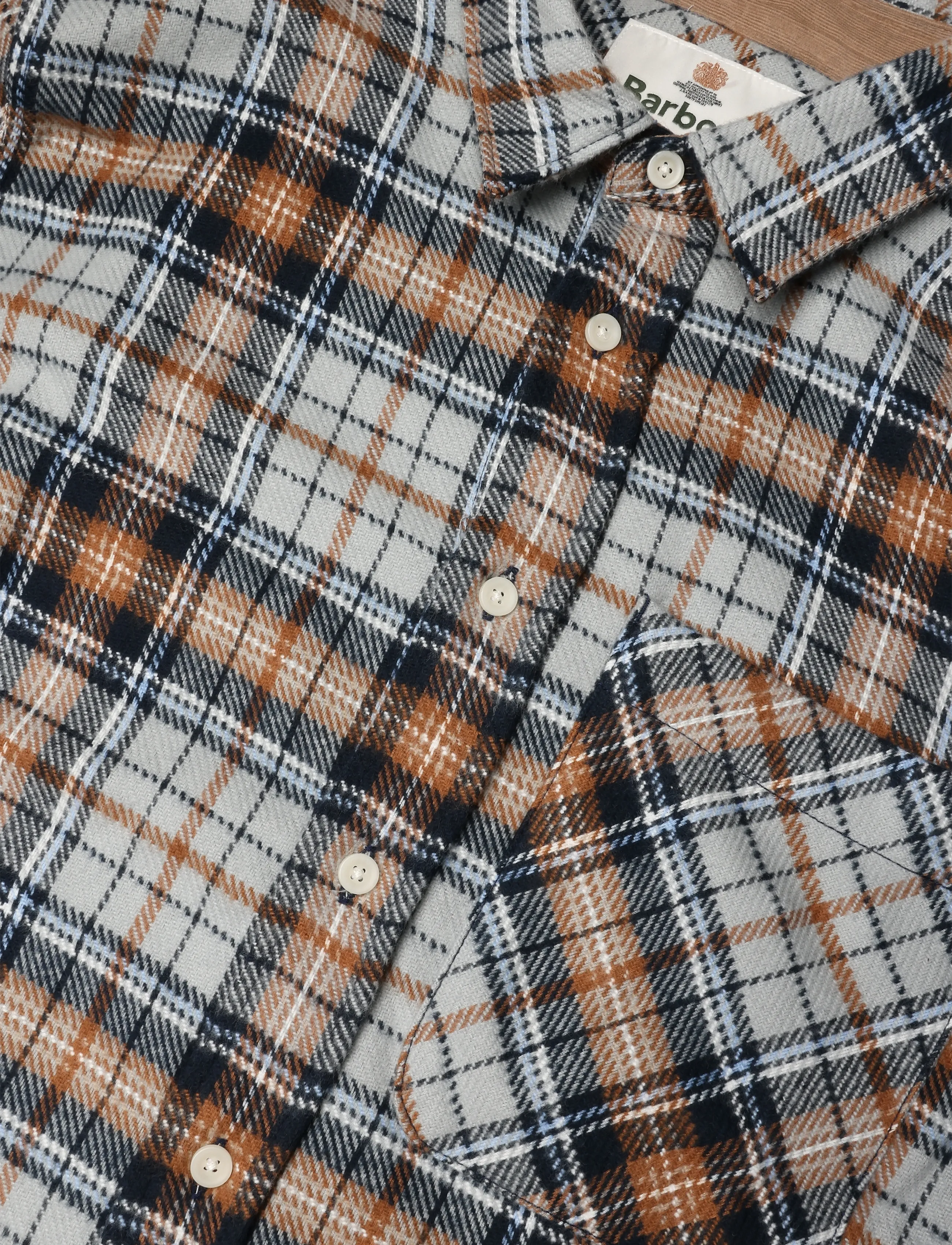 Barbour - Barbour Afton Authentic Highland Check Flannel Shirt - grey marl - 2