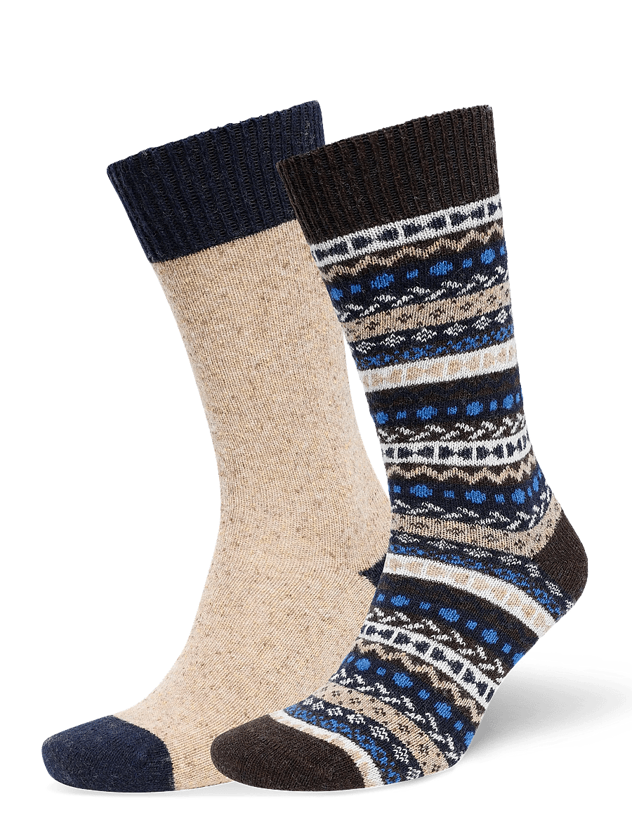 Barbour - Barbour Fair Isle Sock 2 Pack - sokker - birchwood - 0