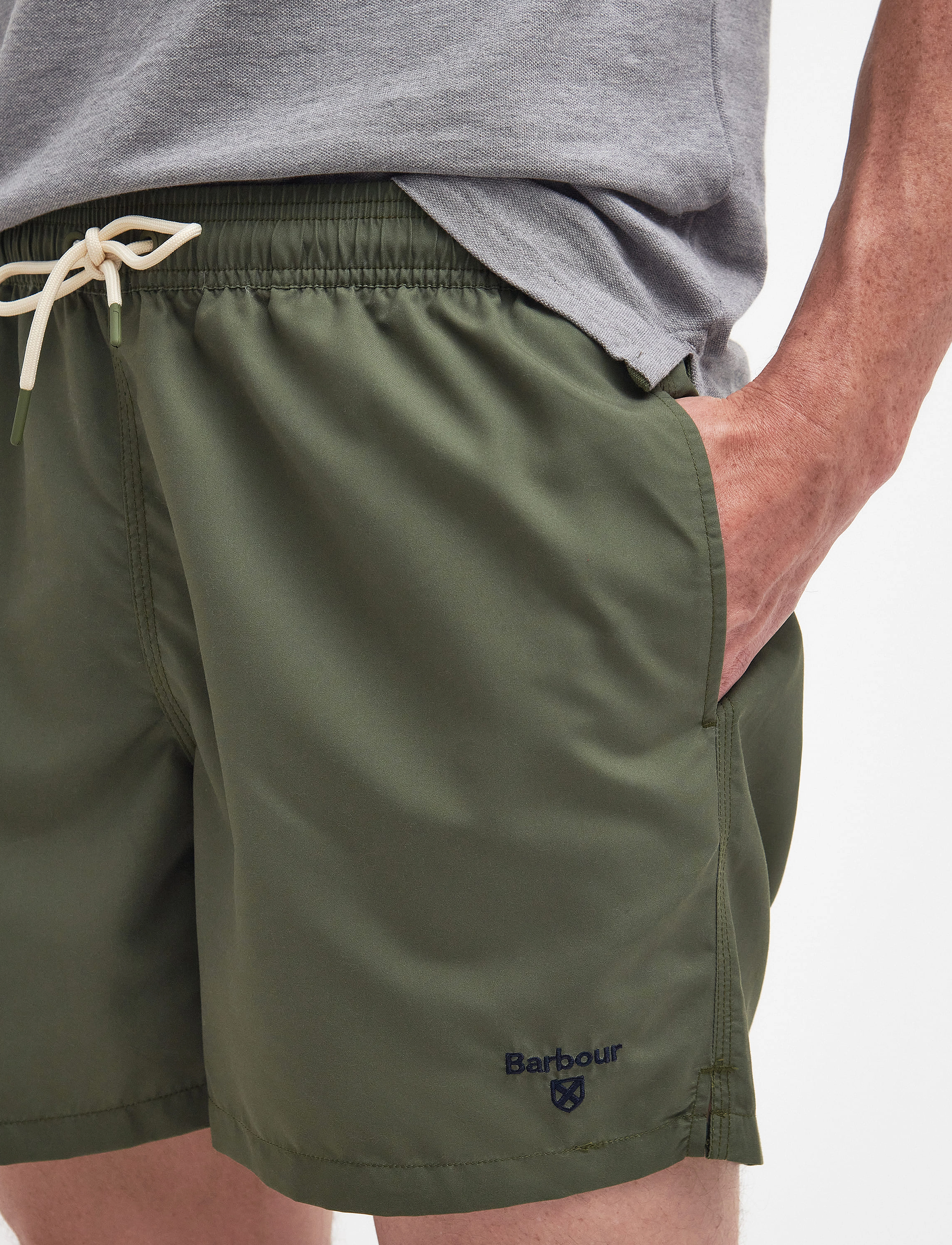 Barbour - Barbour Staple Logo Sw - casual shorts - olive - 4