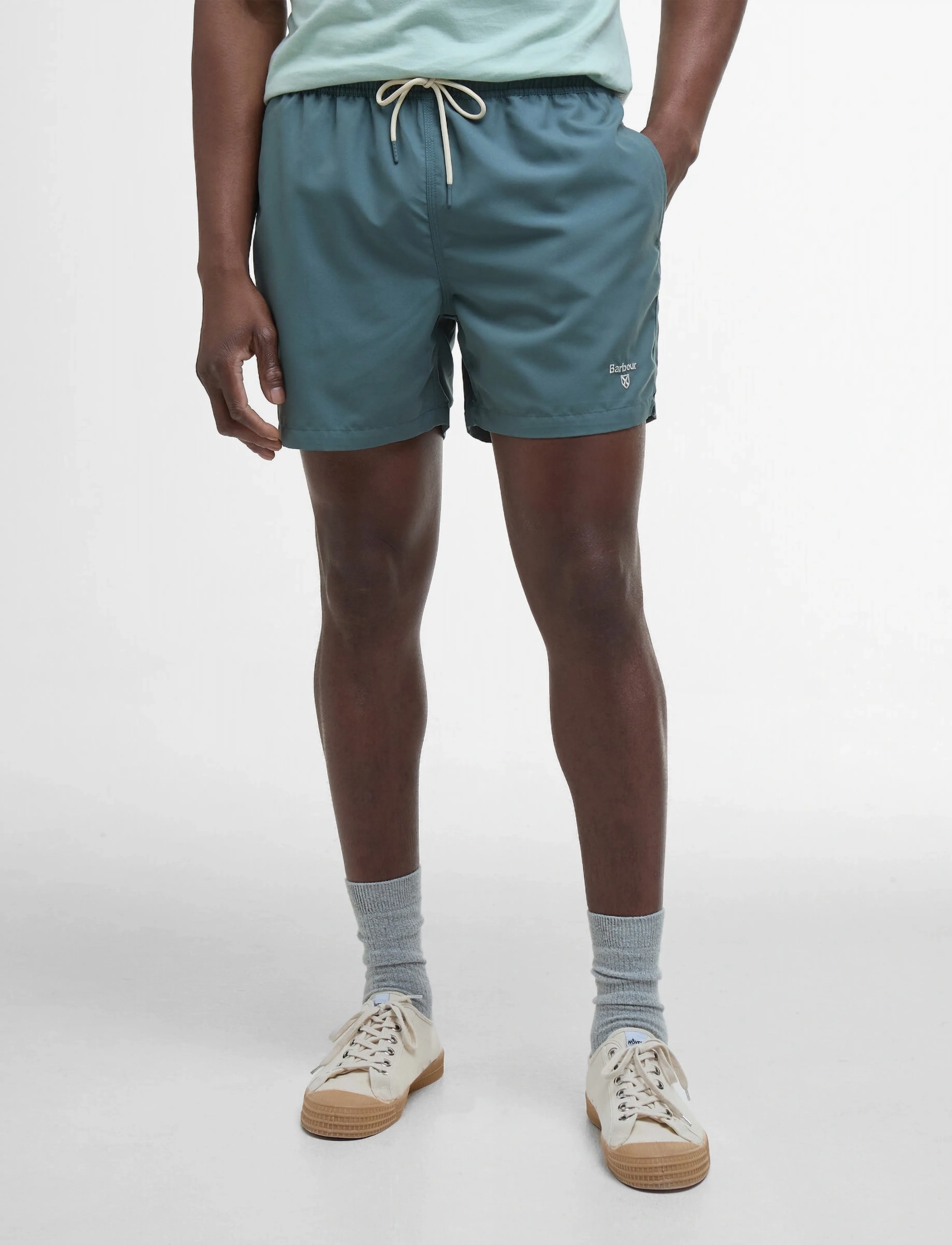 Barbour - Barbour Staple Logo Sw - lühikesed vabaajapüksid - vintage teal - 2