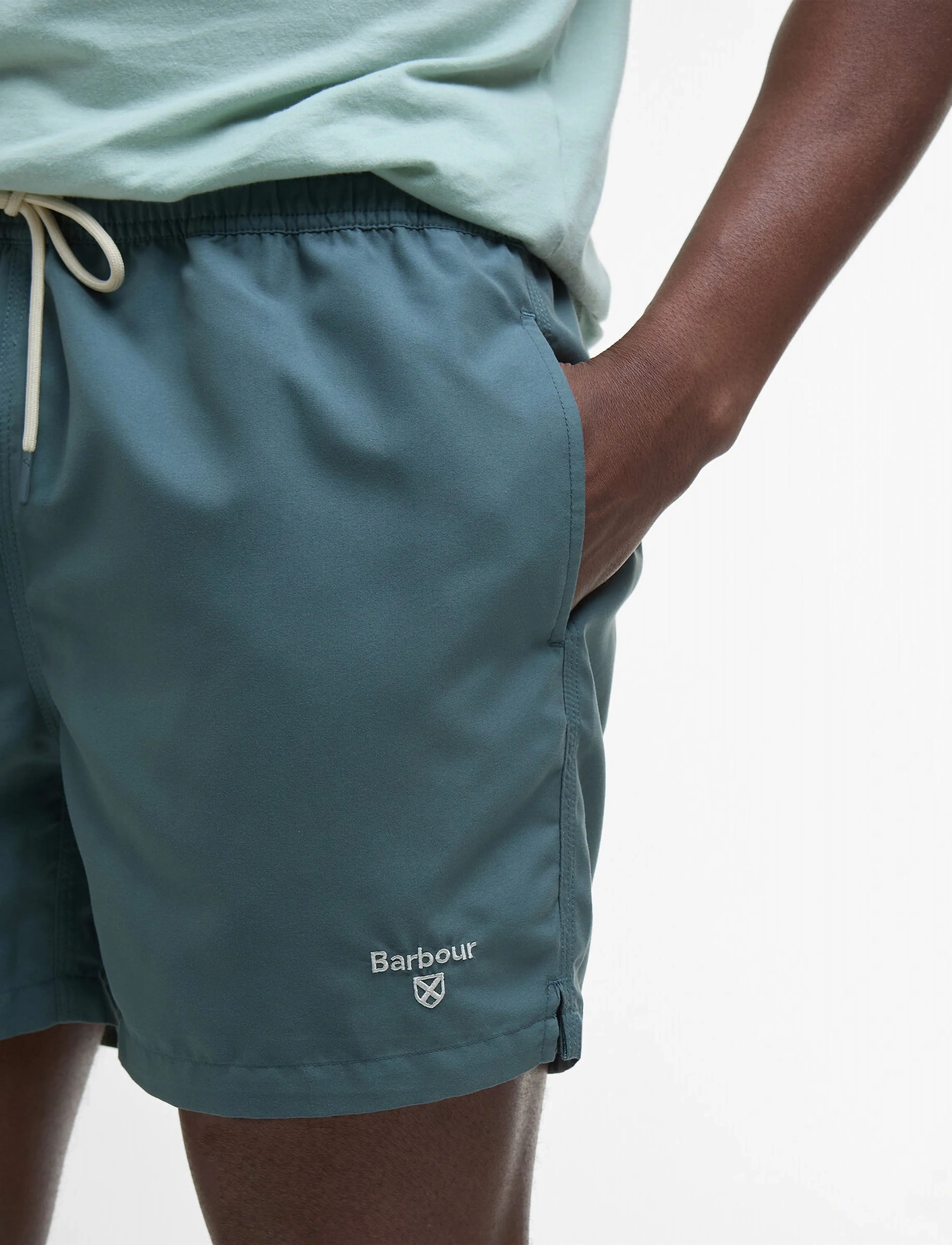 Barbour - Barbour Staple Logo Sw - lühikesed vabaajapüksid - vintage teal - 4