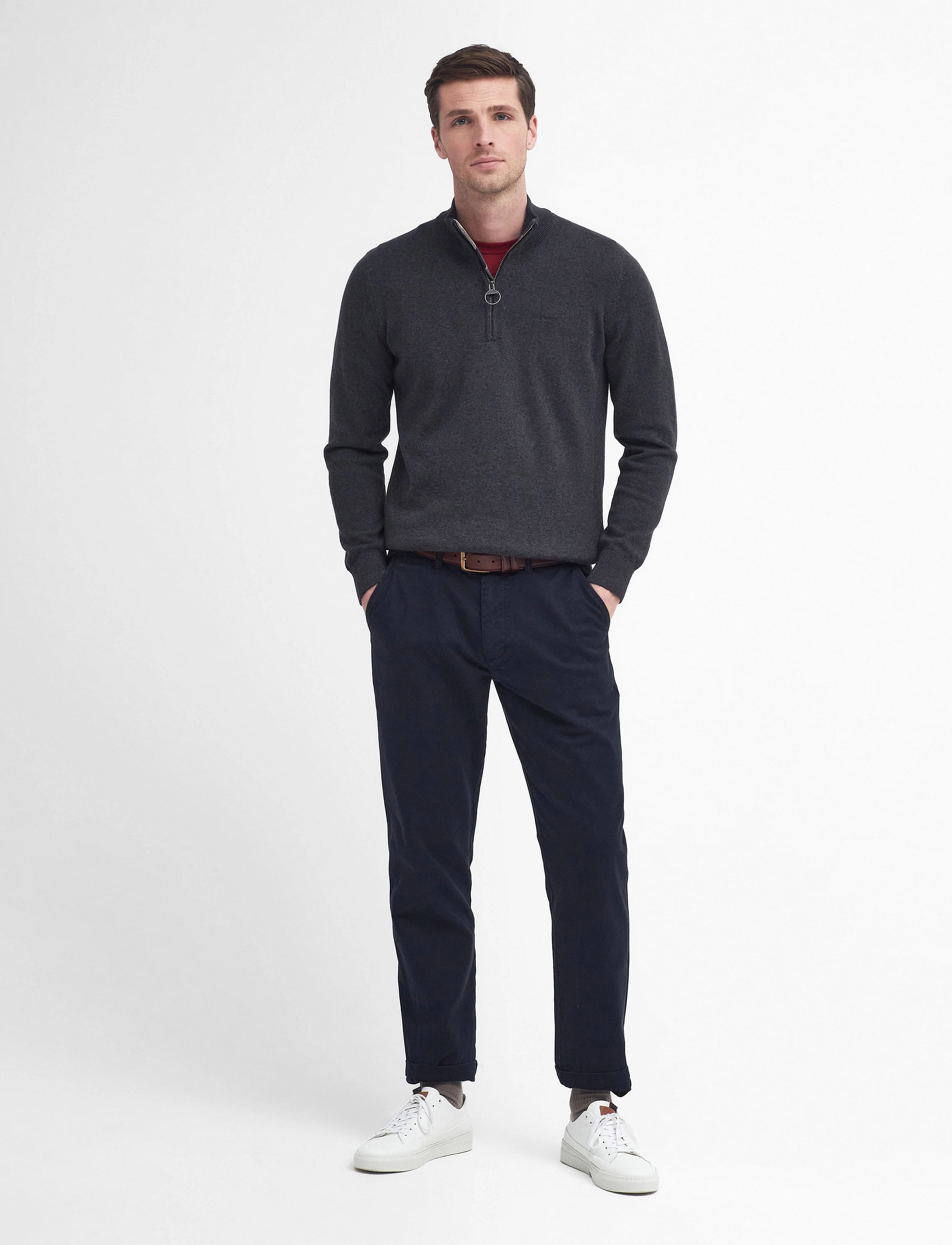 Barbour Barbour Washed Stretch Twill Tailored Trouser, 32 rg, Navy, Bukser > Chinos, Herre