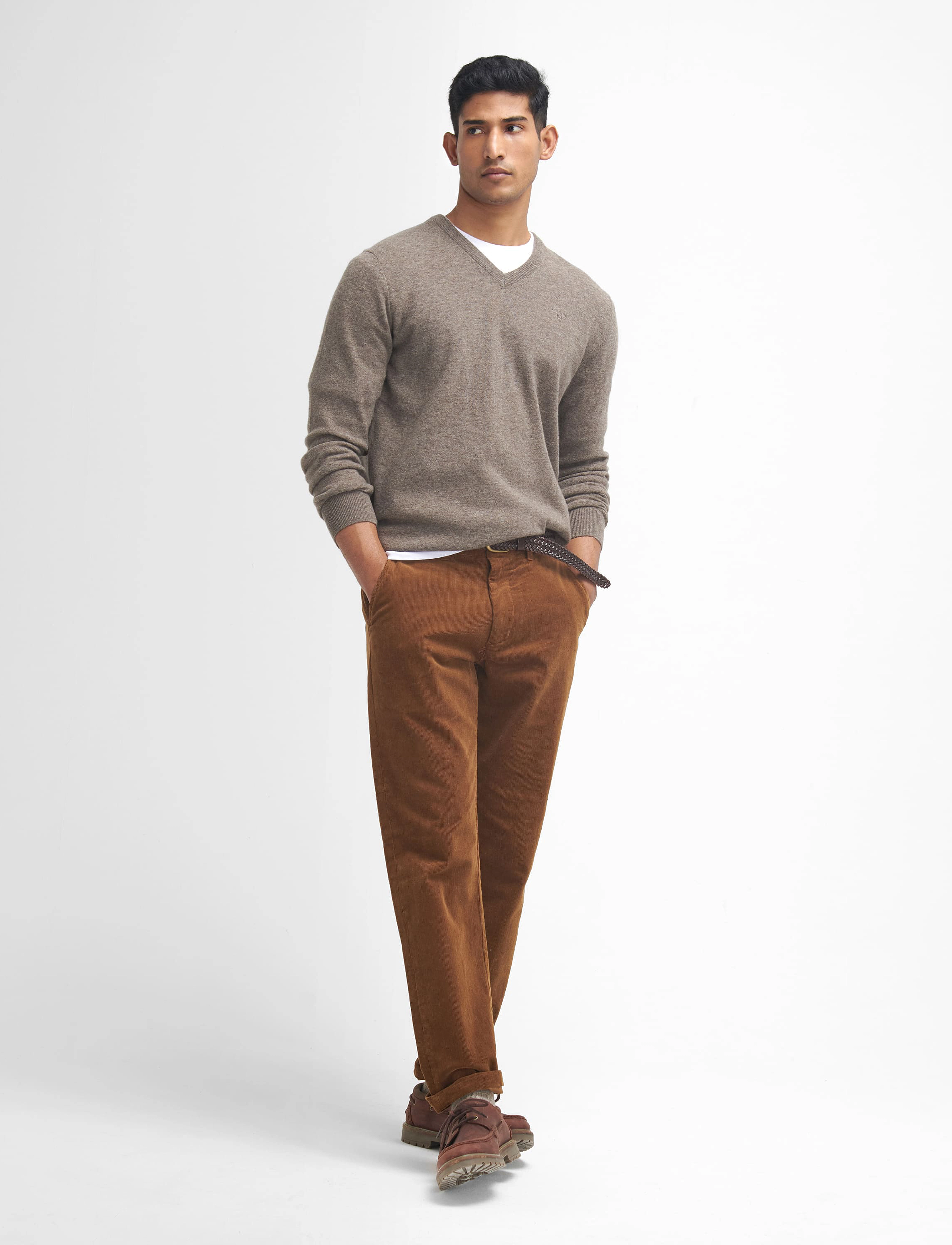 Barbour Barbour Stretch Cord Tailored Fit Trouser - Hosen - DARK HONEY / brown