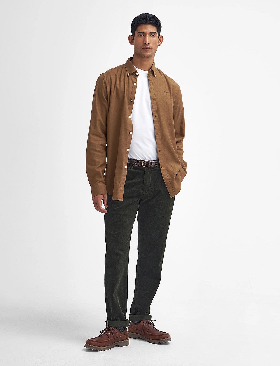 Barbour - Barbour Stretch Cord Tailored Fit Trouser - casual byxor - forest - 0