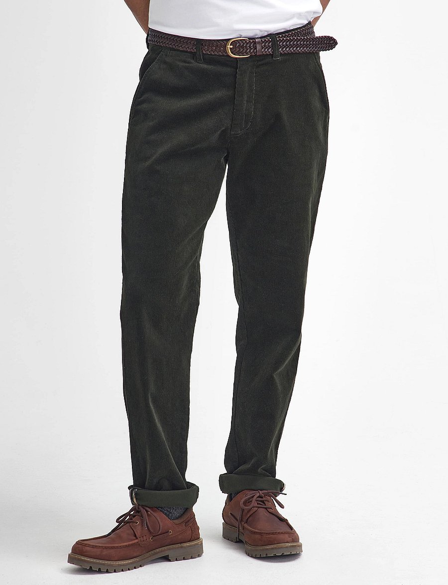 Barbour - Barbour Stretch Cord Tailored Fit Trouser - casual byxor - forest - 3