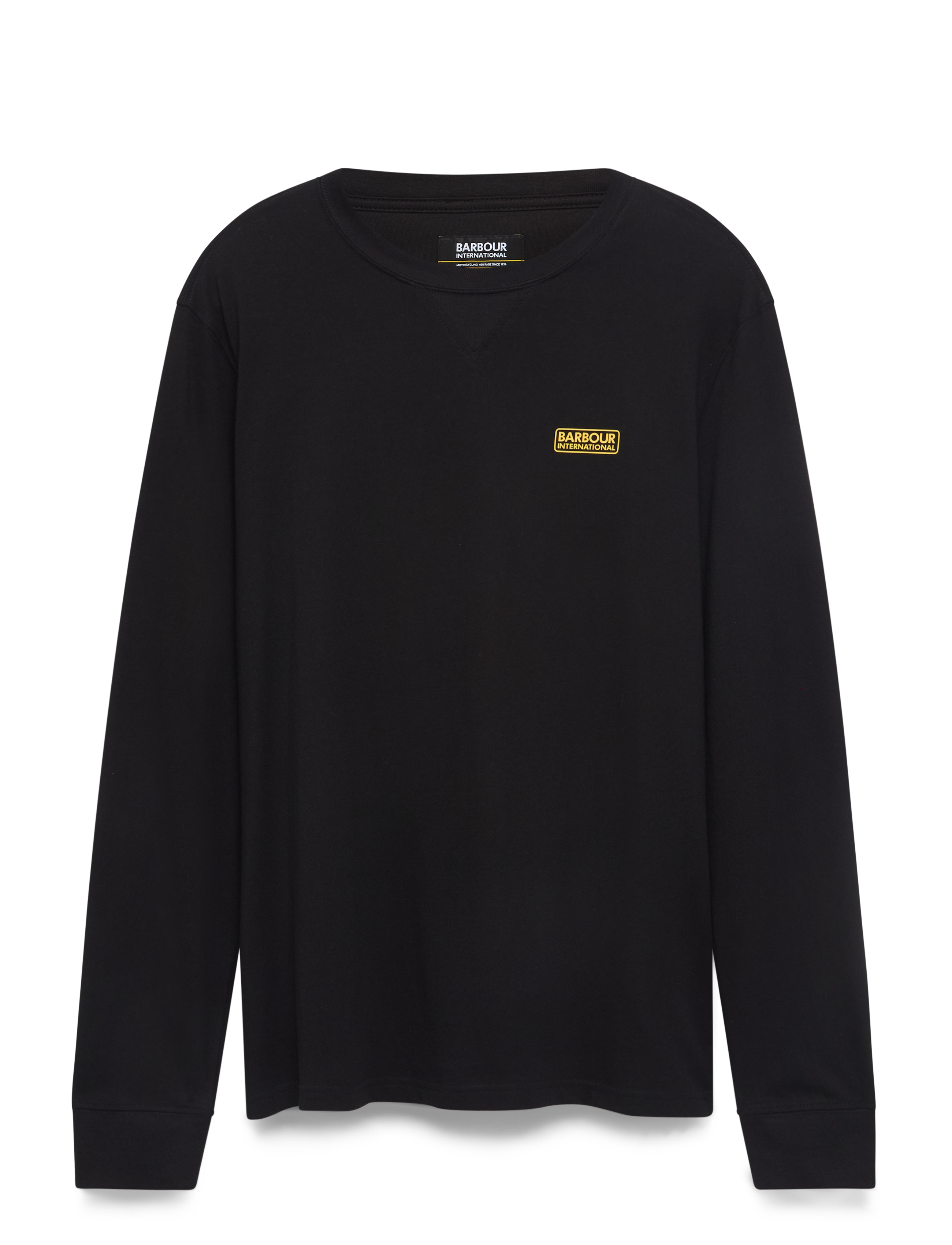 Barbour - B.Intl L/S Logo Tee - långärmade t-shirts - black - 1