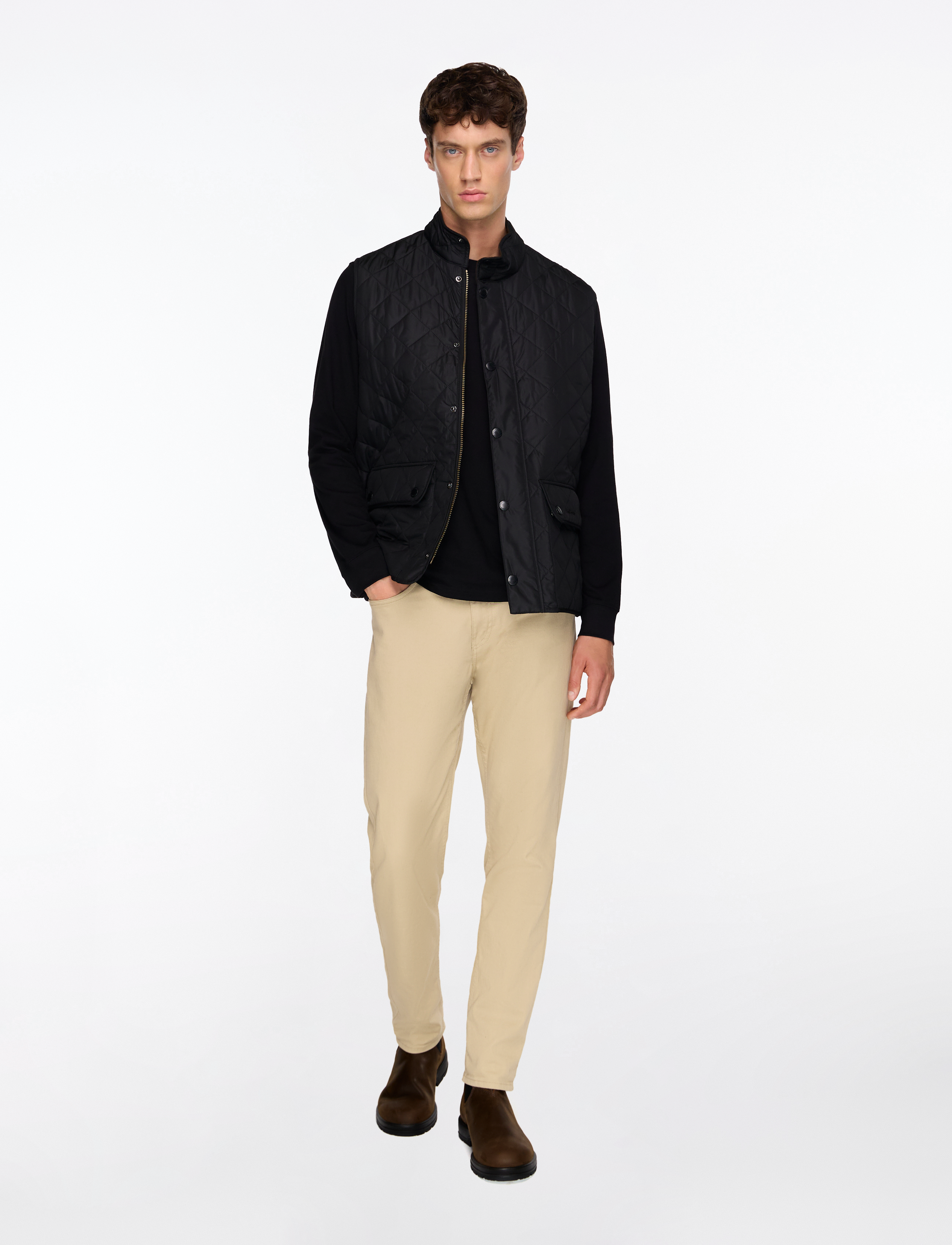 Barbour - B.Intl L/S Logo Tee - långärmade t-shirts - black - 2
