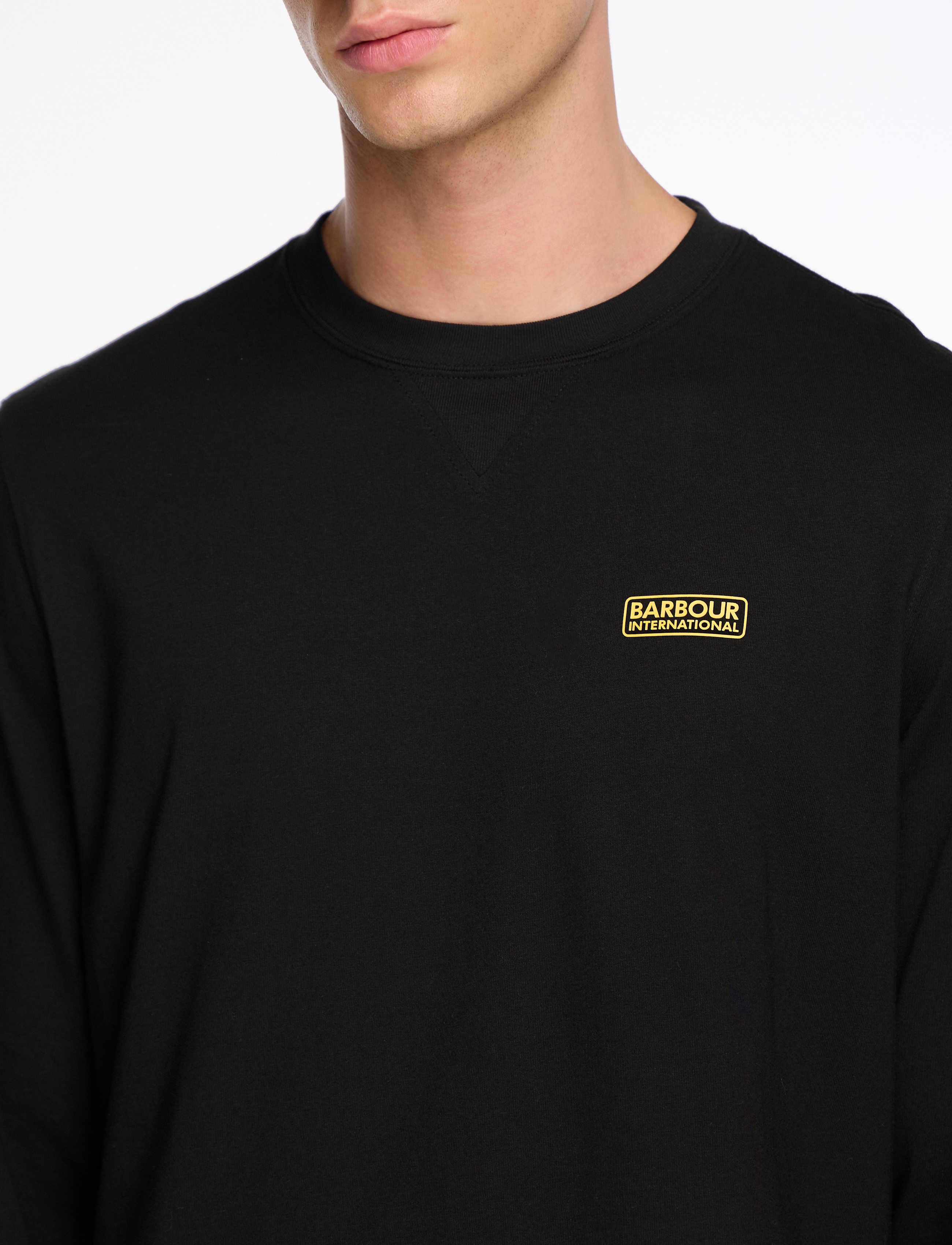 Barbour - B.Intl L/S Logo Tee - långärmade t-shirts - black - 5