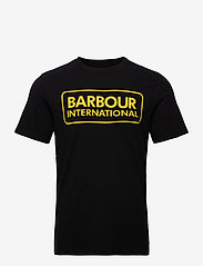 Barbour - B.Intl Essential Large Logo Tee - kortärmade t-shirts - black/yellow - 0