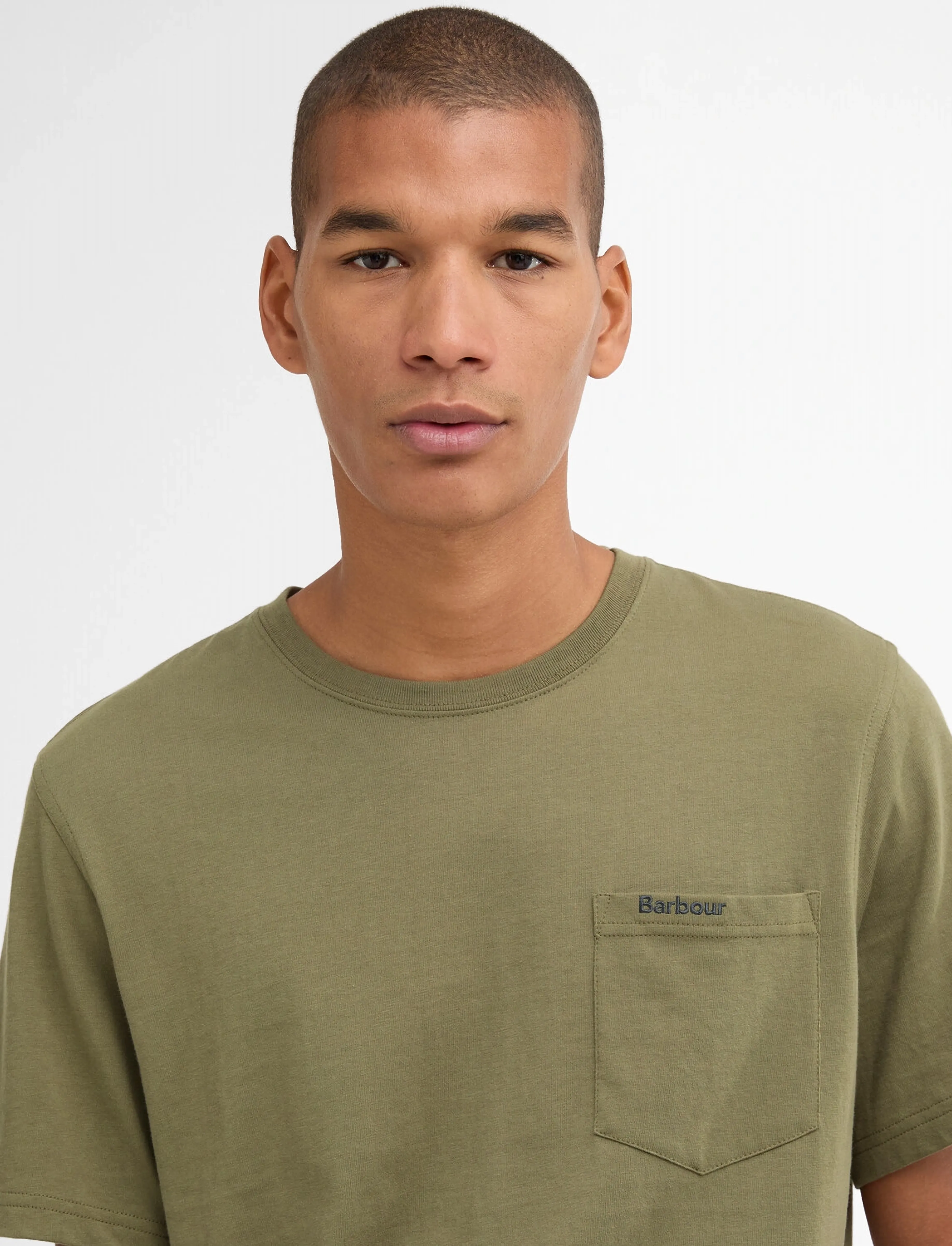 Barbour - Barbour Langdon Pocket - short-sleeved t-shirts - grey olive - 3