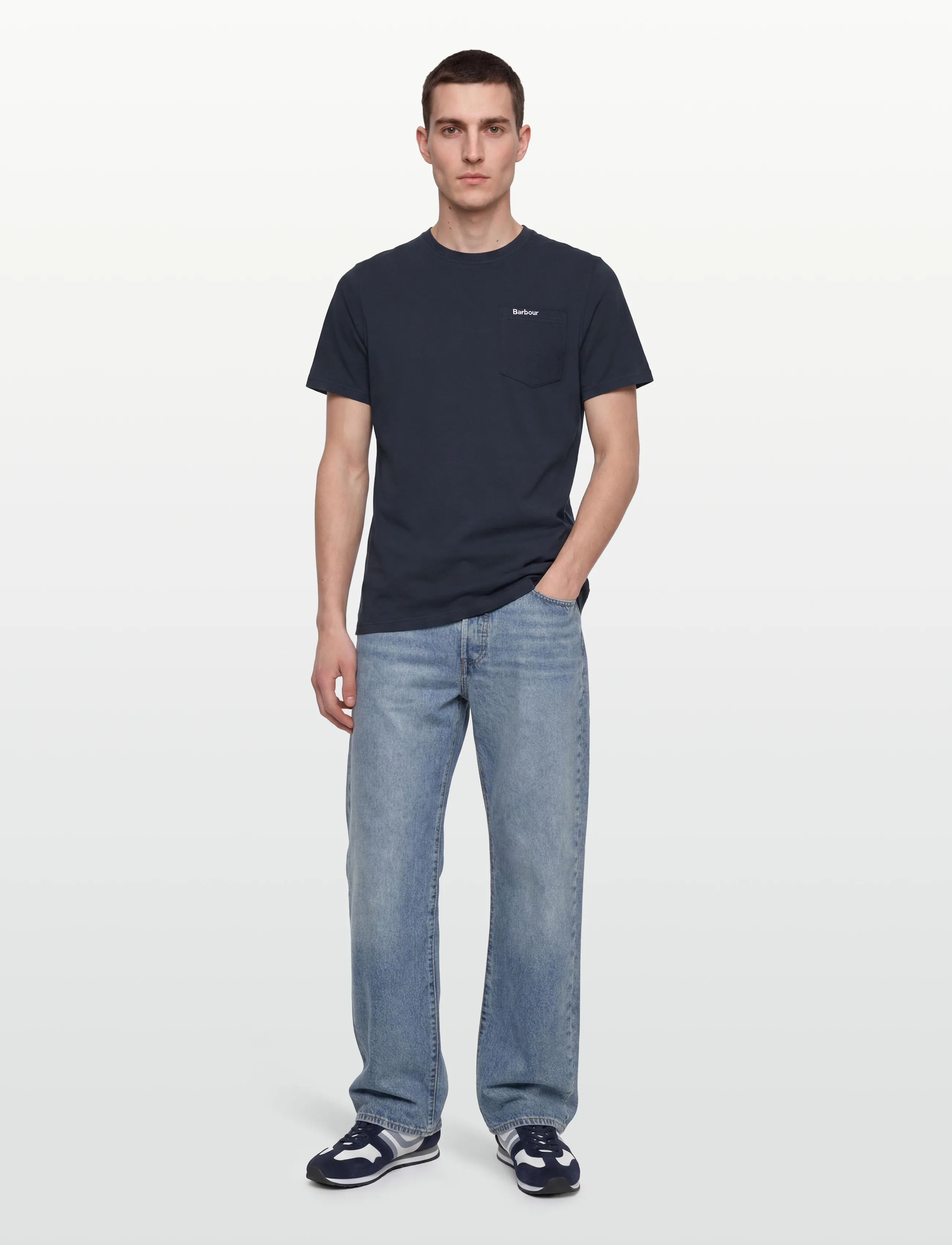 Barbour Langdon Pocket, Mænd, T-Shirt, Navy, Str: XL