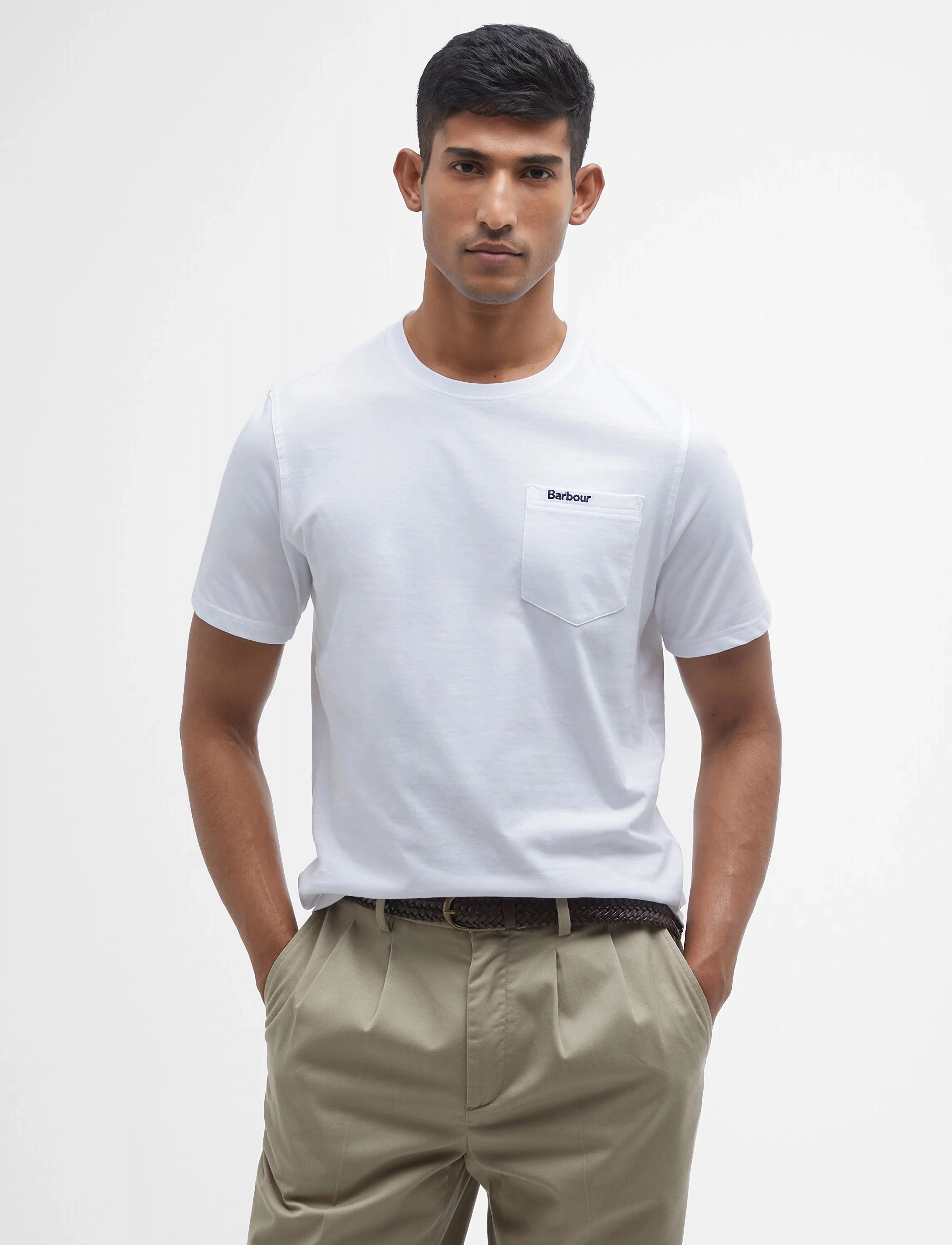 Barbour Langdon Pocket, Mænd, T-Shirt, Hvid, Str: XXL