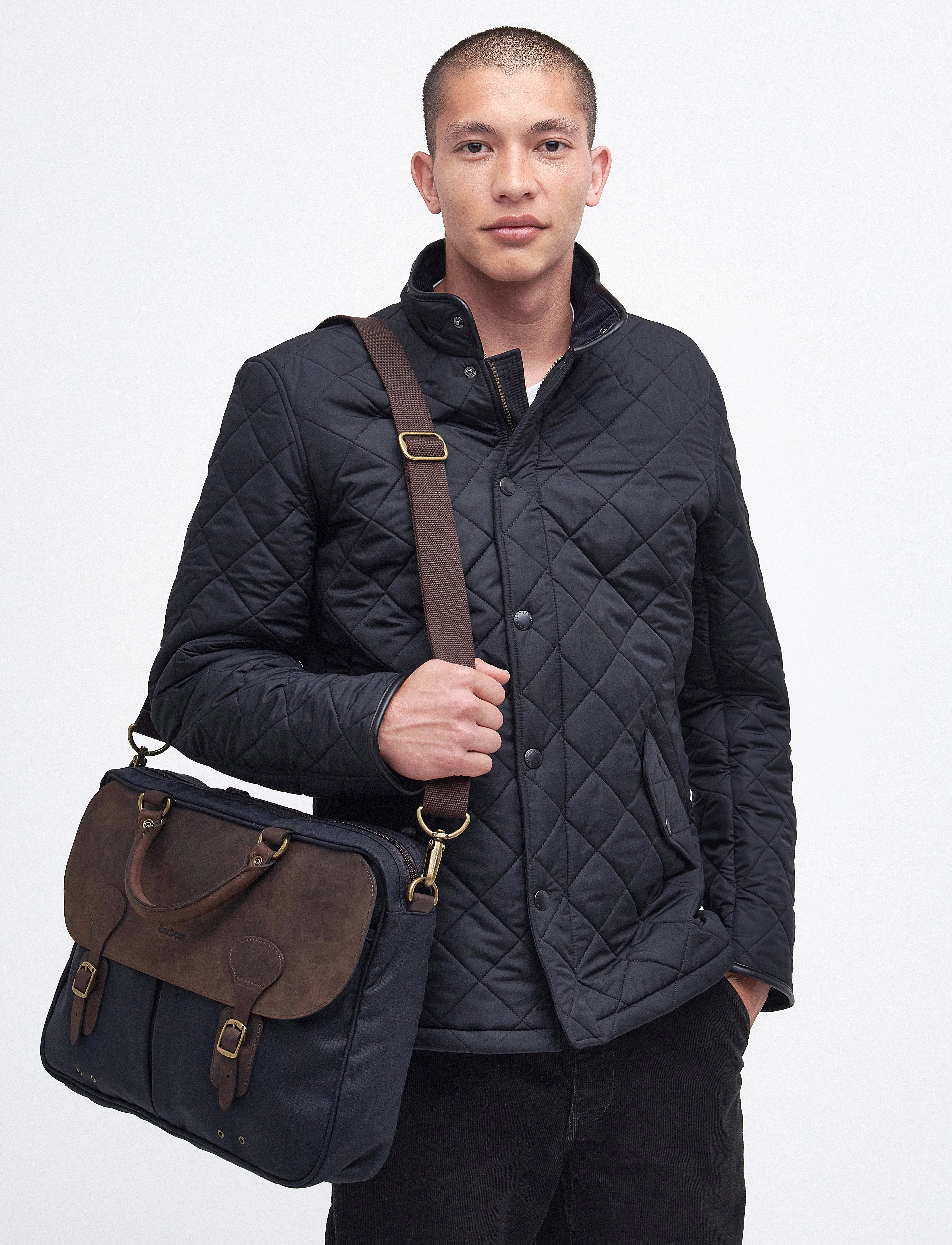 Barbour Barbour Wax Briefcase - Töskur - NAVY / brown