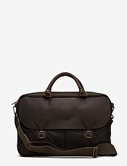Barbour Wax Leather Briefcase - OLIVE