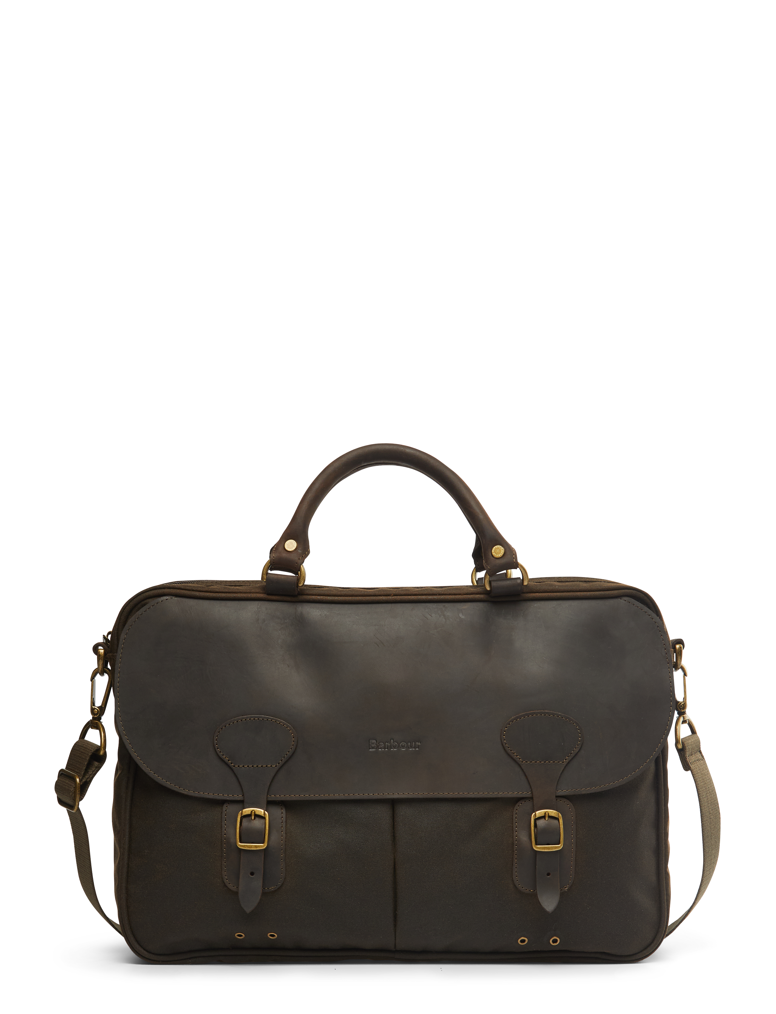 Barbour Barbour Wax Briefcase - Töskur - OLIVE / brown